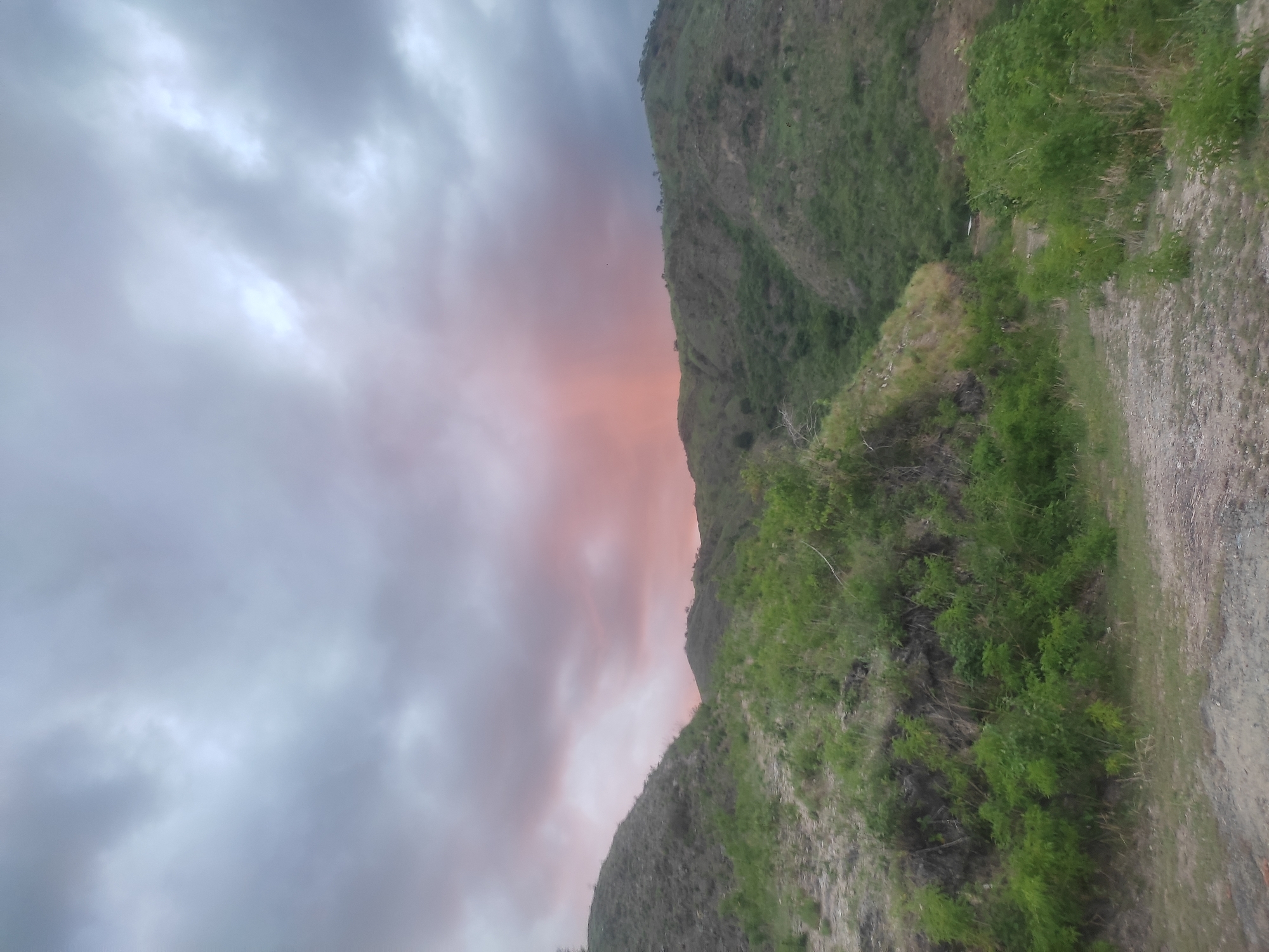 Aerial views of El Cambur valley at dusk