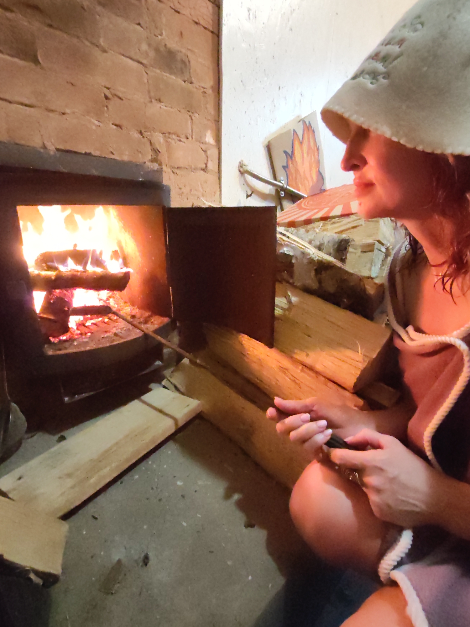 Traditional sauna session with birch branches observed April 13