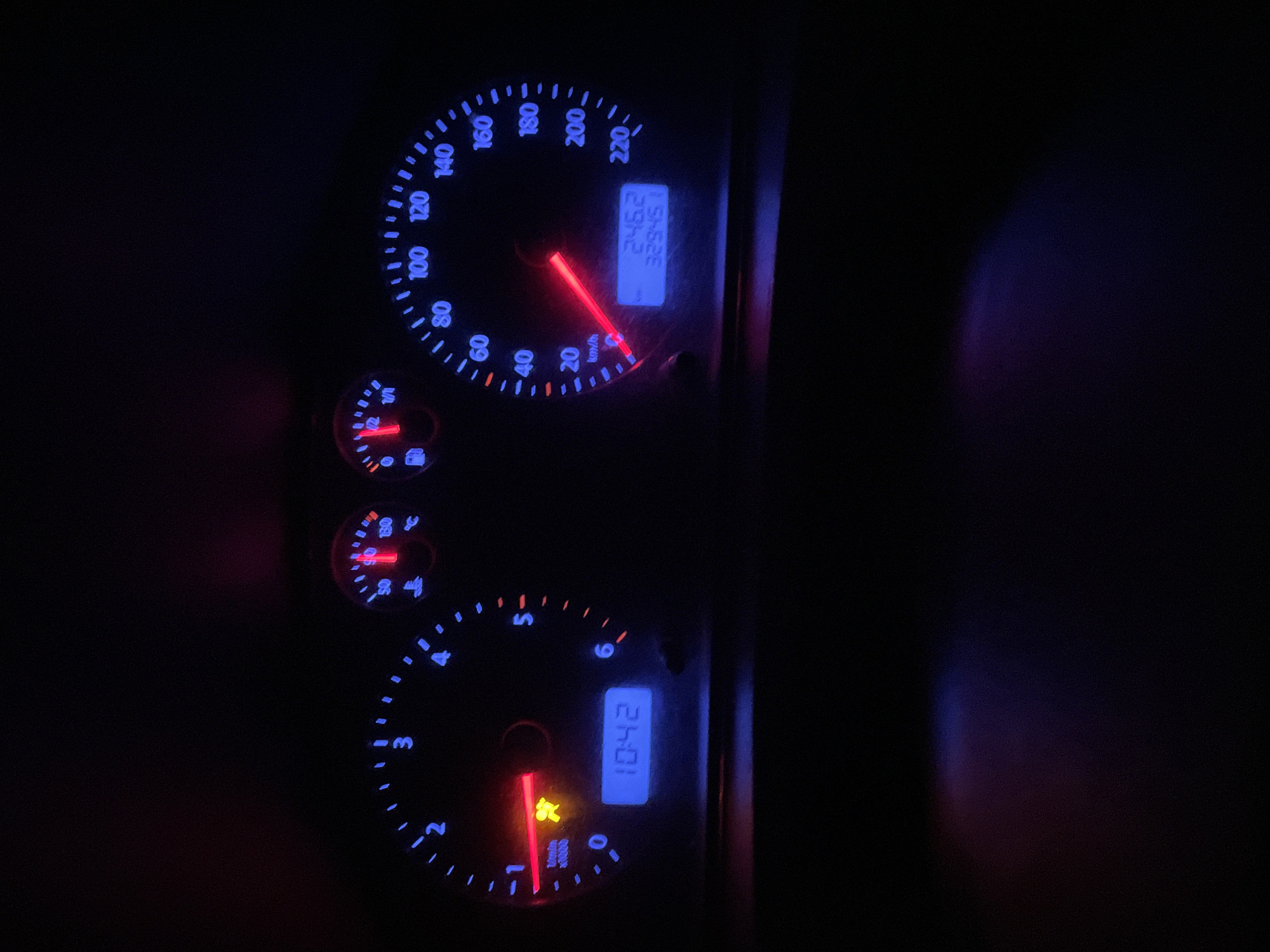 Nighttime driving scene captured in Moscow vehicle dashboard