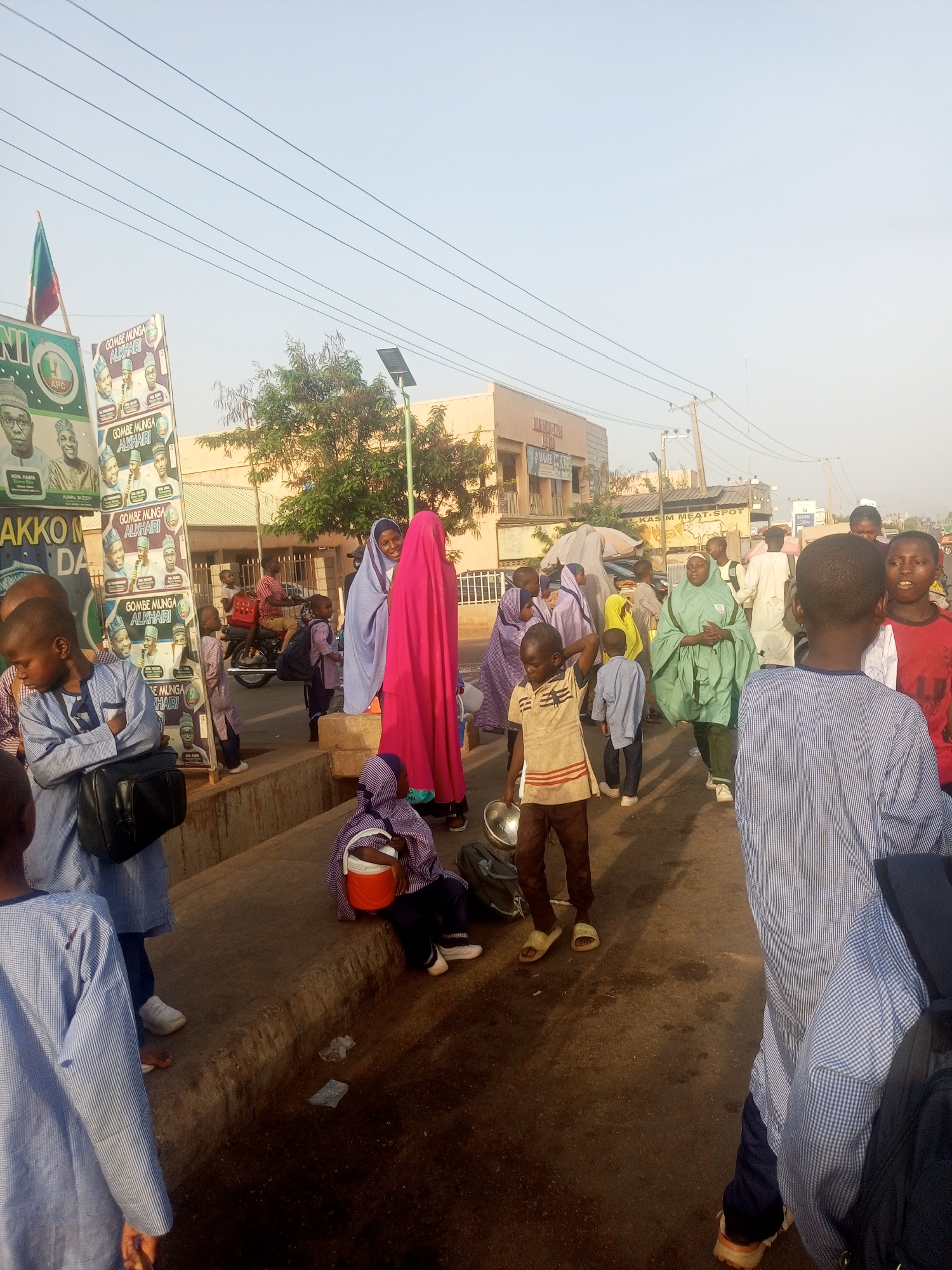 Street vendors and daily life documented in unknown urban area