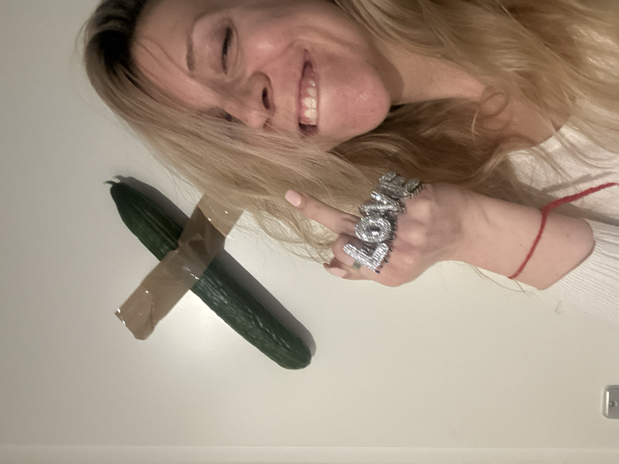 Woman documents bizarre cucumber-taping incident in Amsterdam apartment