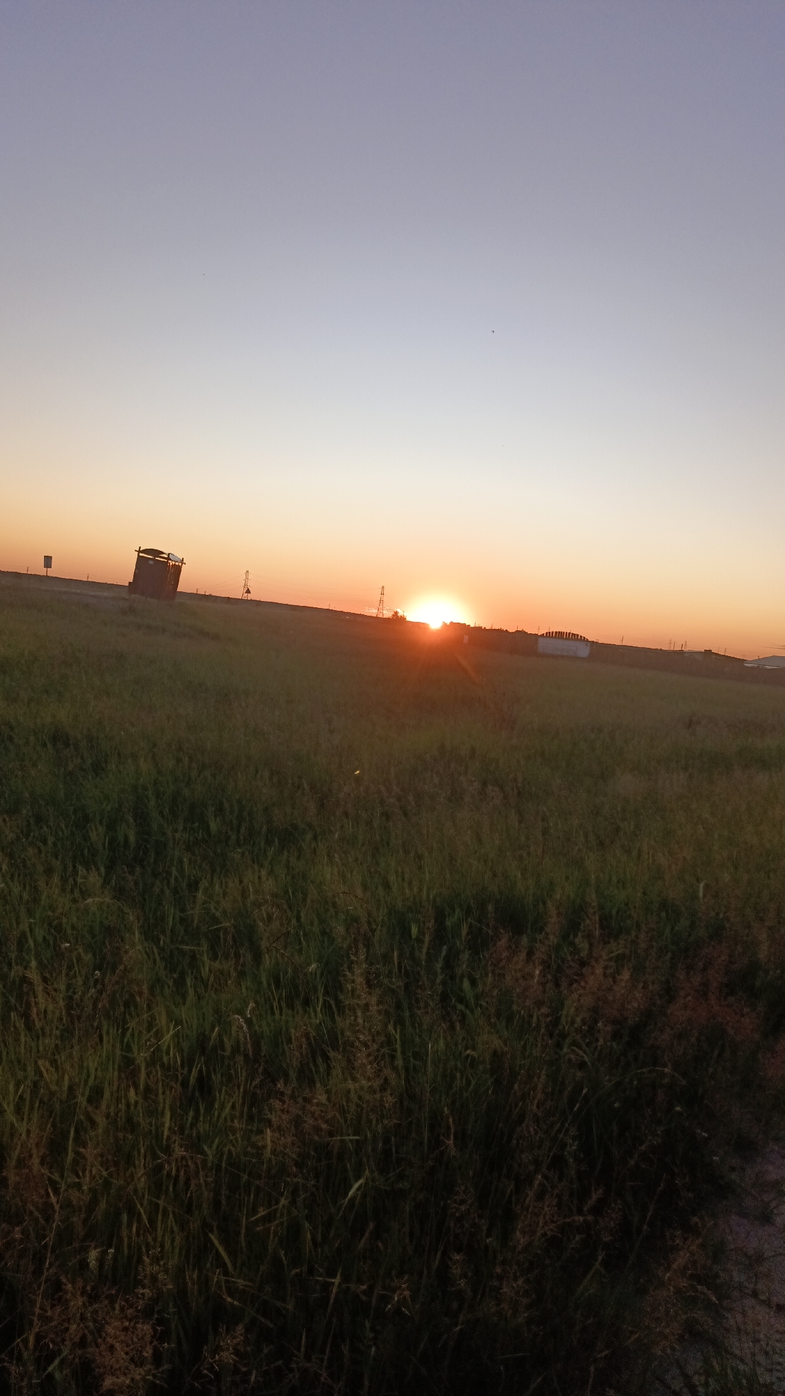 Sunset across the rural outskirts of Angarsk, Russia