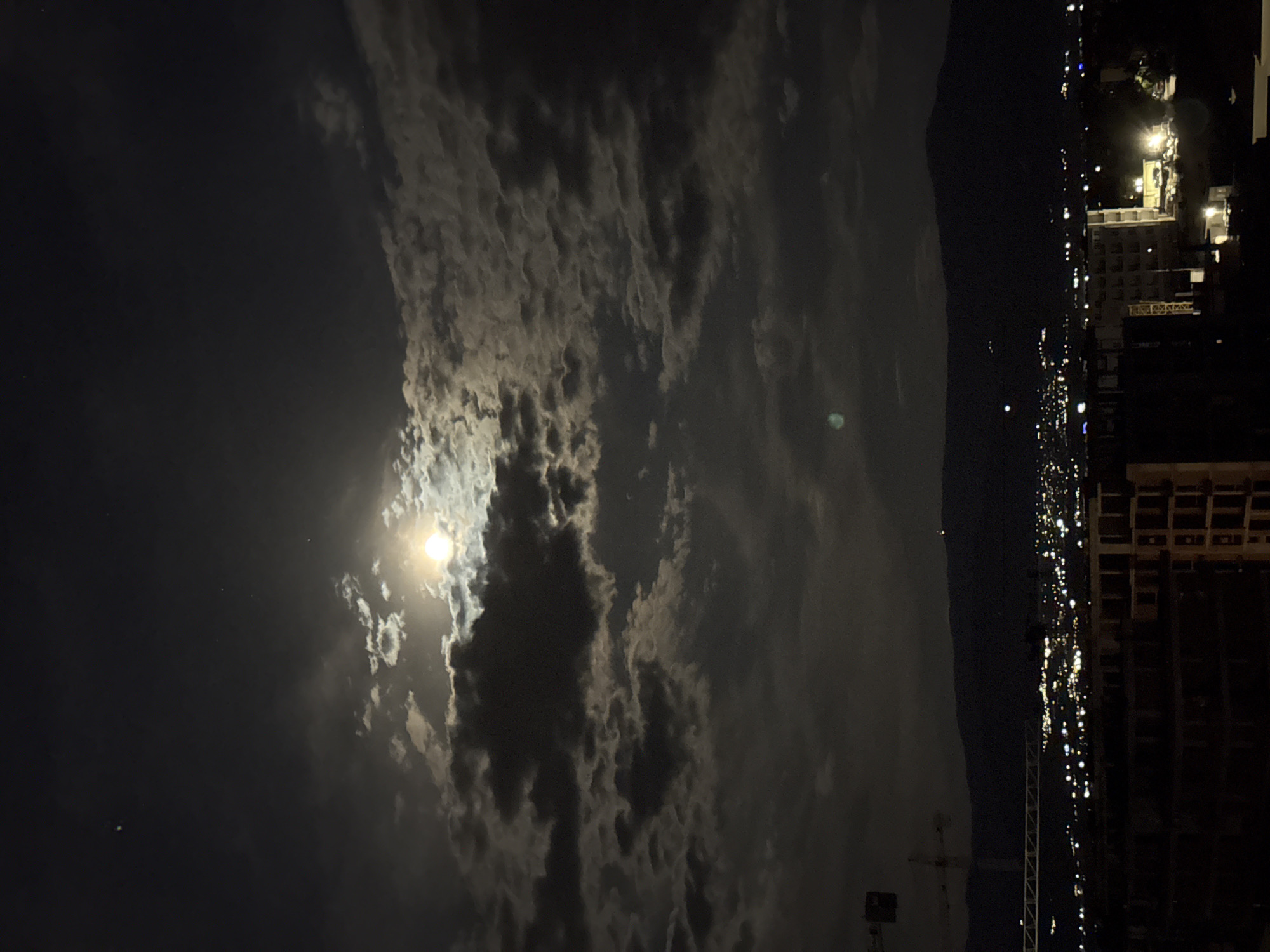 Full Moon Observed Over Plovdiv City Skyline Saturday Night
