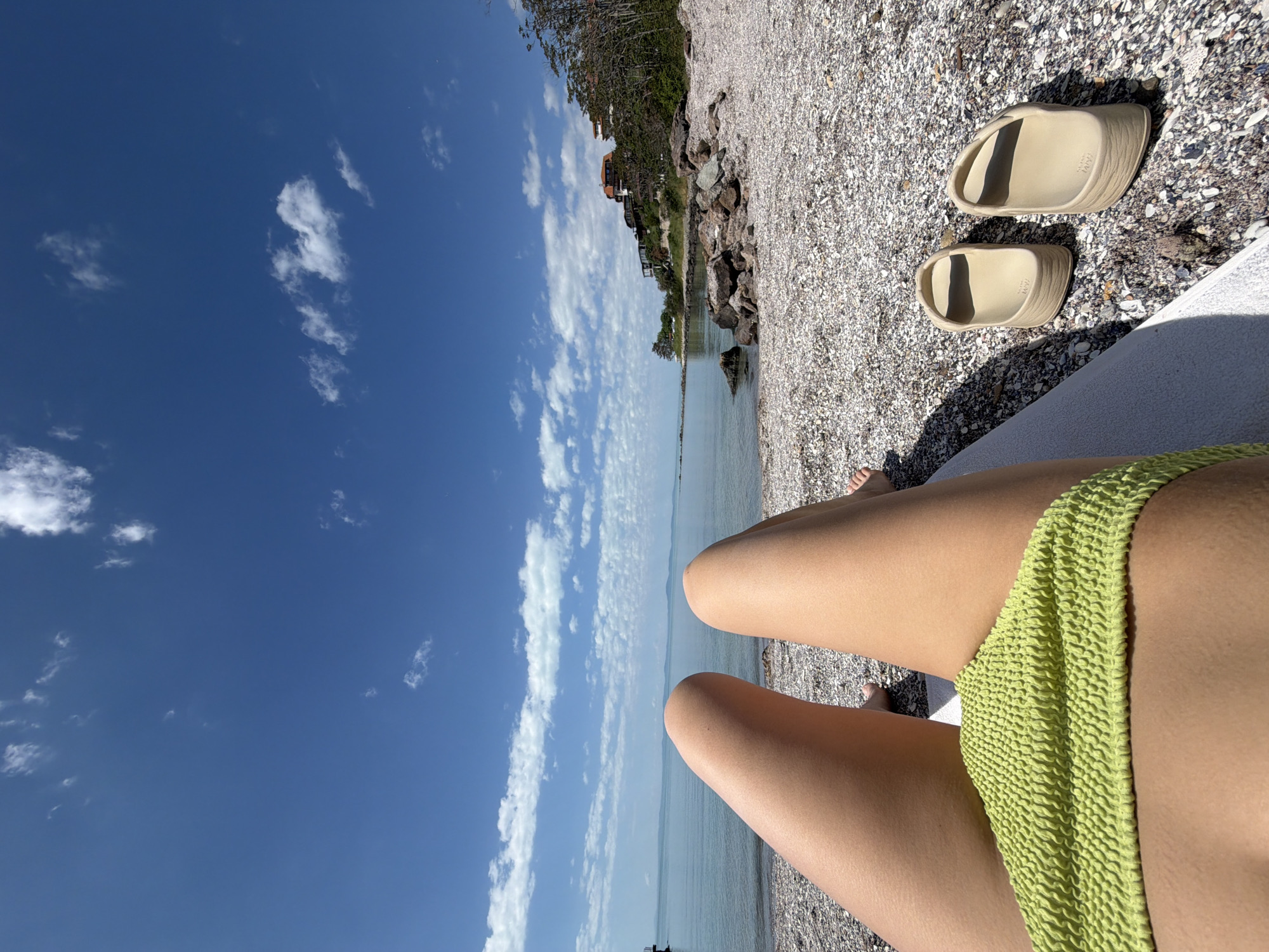 Morning beach day captured in Nesebar, Bulgaria
