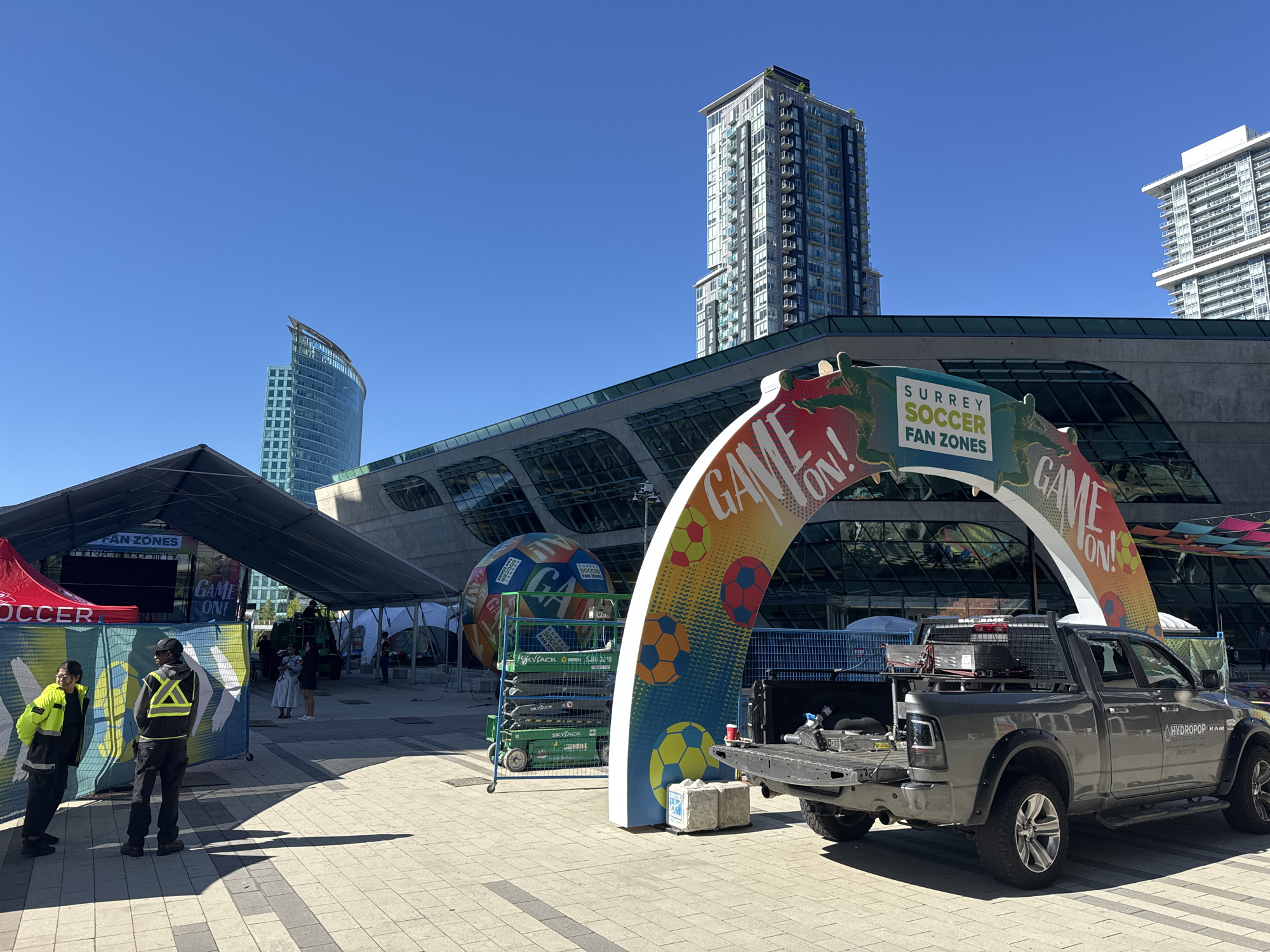 Surrey hosts outdoor soccer fan zone event with banners