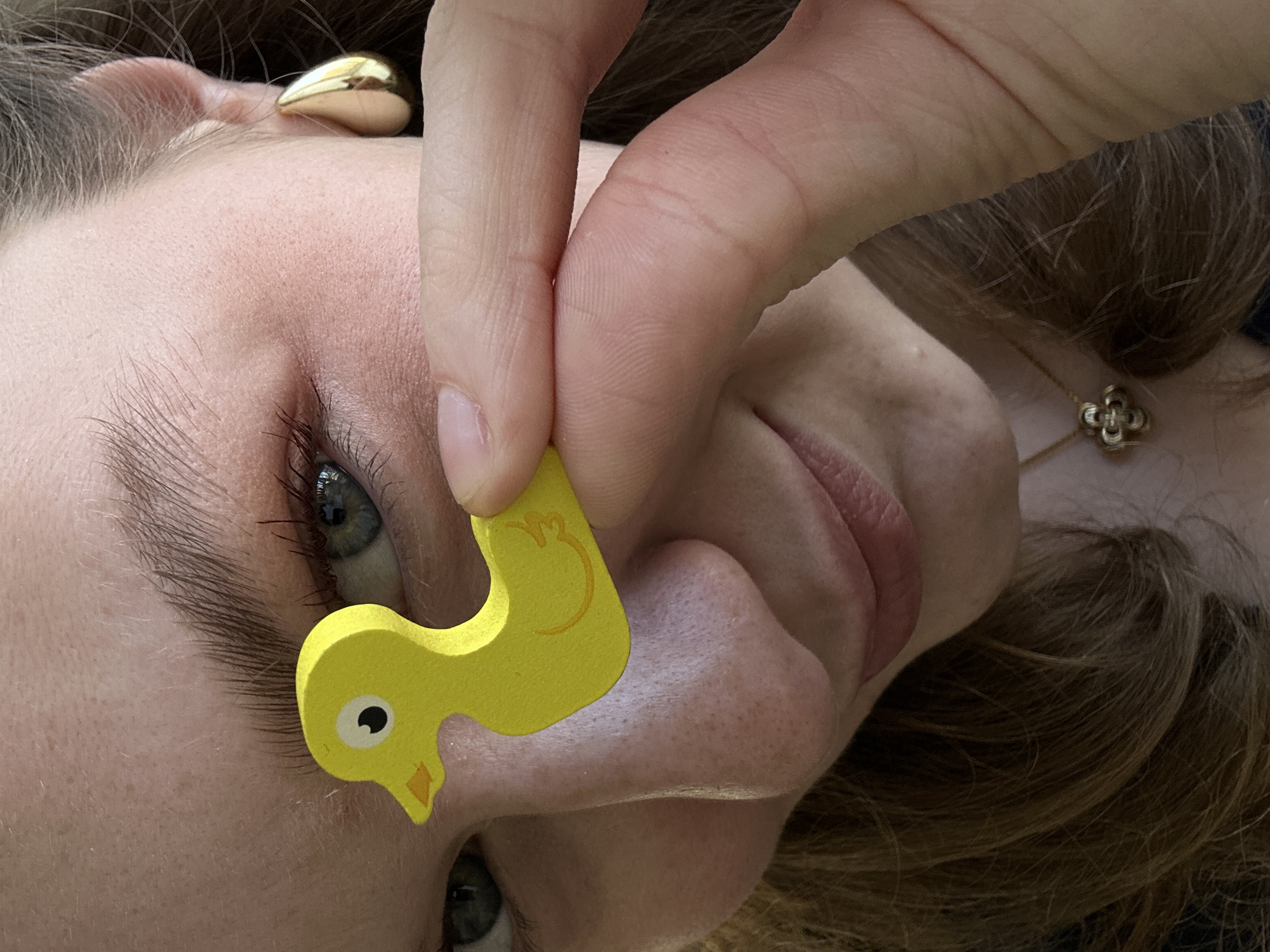 Person plays with wooden duck puzzle toys in Kazan