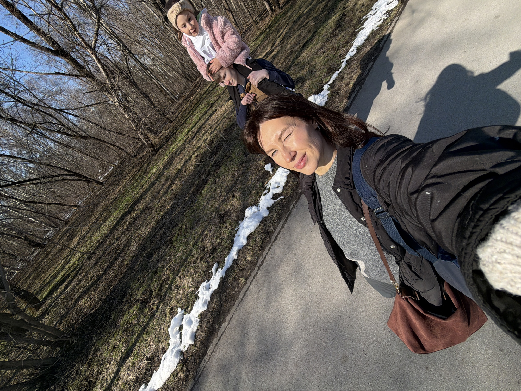Spring morning park activities captured across Perm, Russia