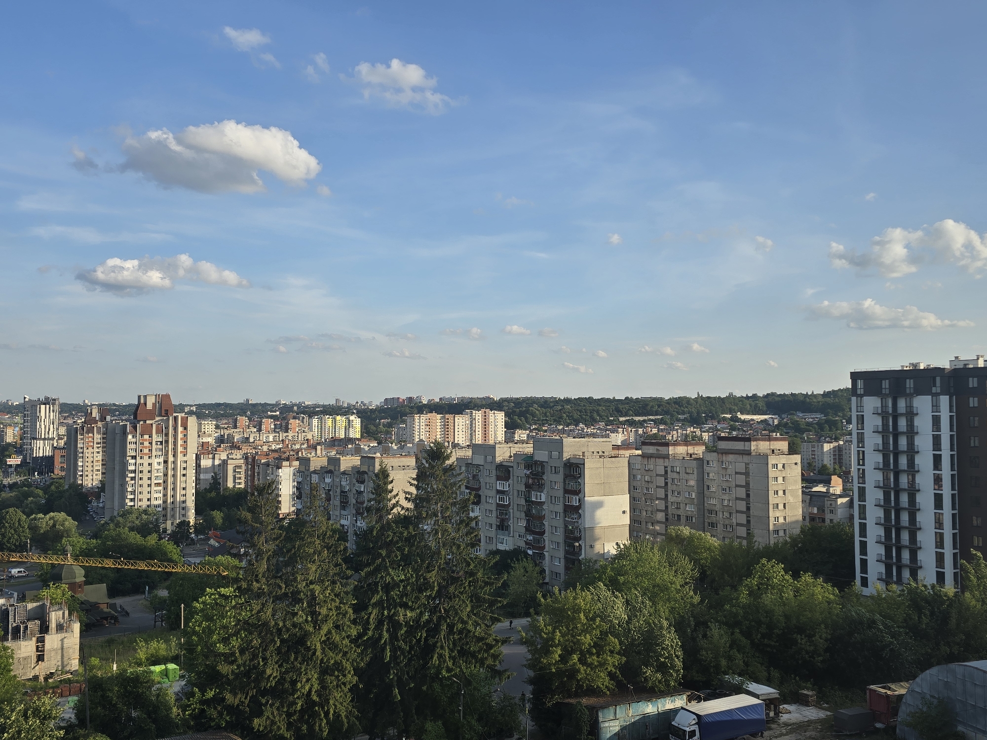 Lviv cityscape surveyed from multiple vantage points