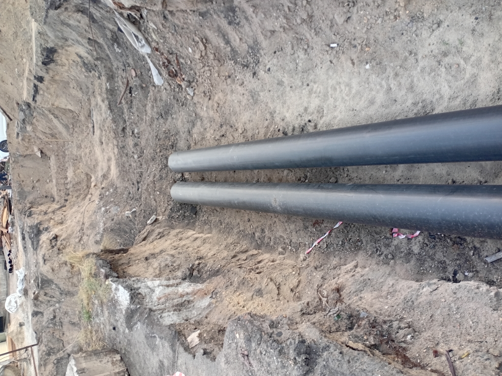 Pipe laying and building construction underway in Semey