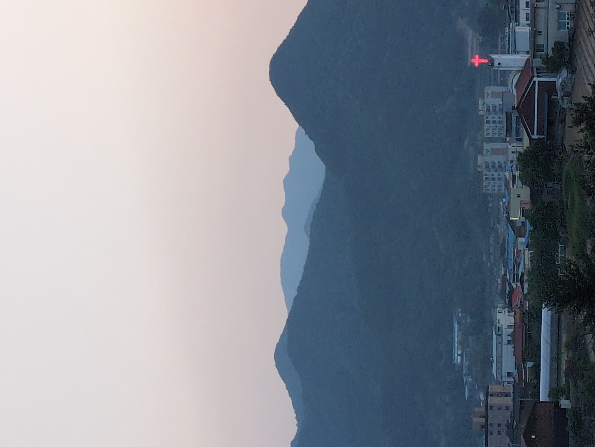 Morning scenes captured in Iwon: cityscape, wildflowers, mountain views