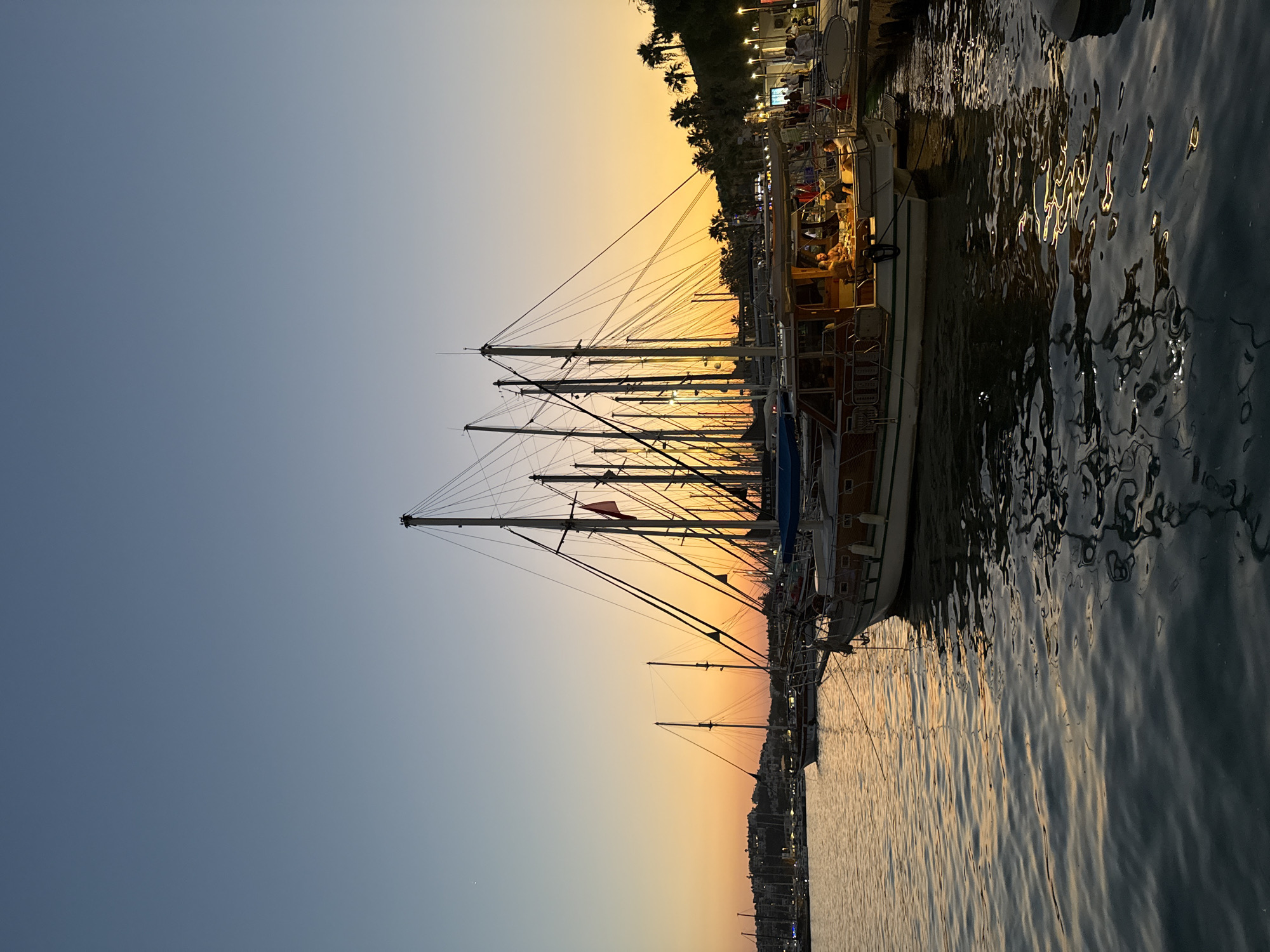 Sunset evening along Bodrum's marina and waterfront