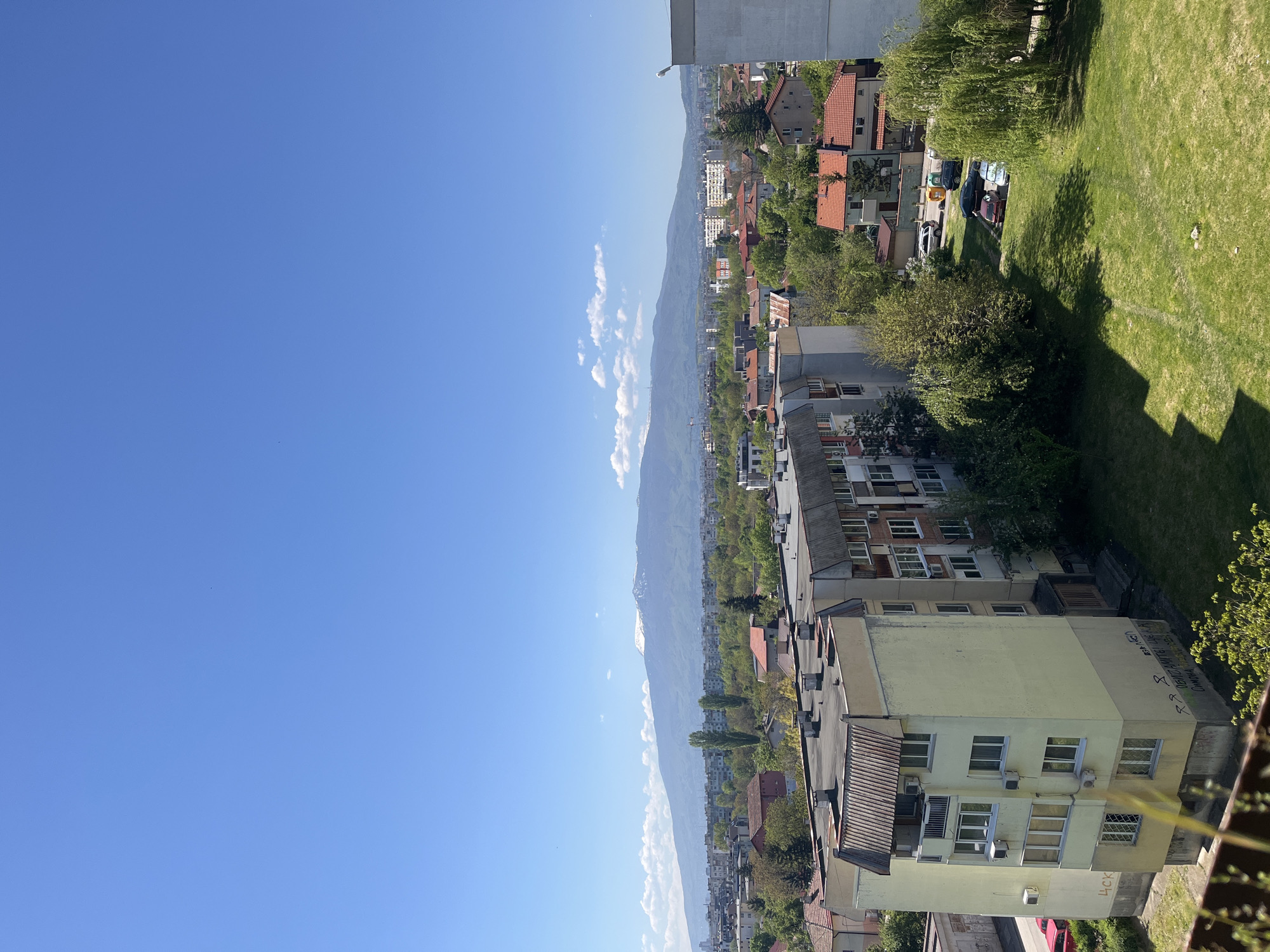 Aerial views captured of Sofia residential neighborhood on sunny morning