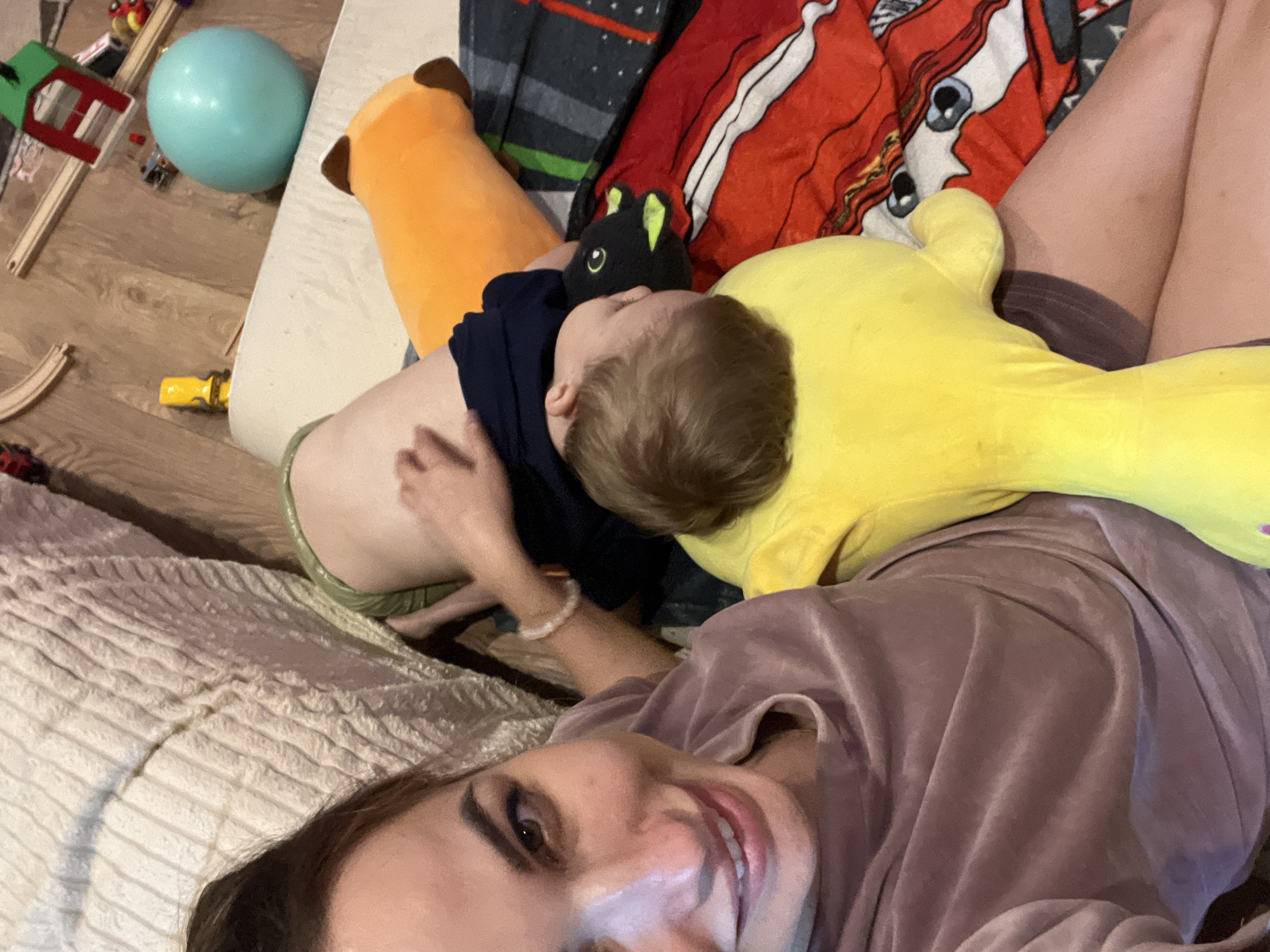 Family documents quiet afternoon of play and togetherness at home