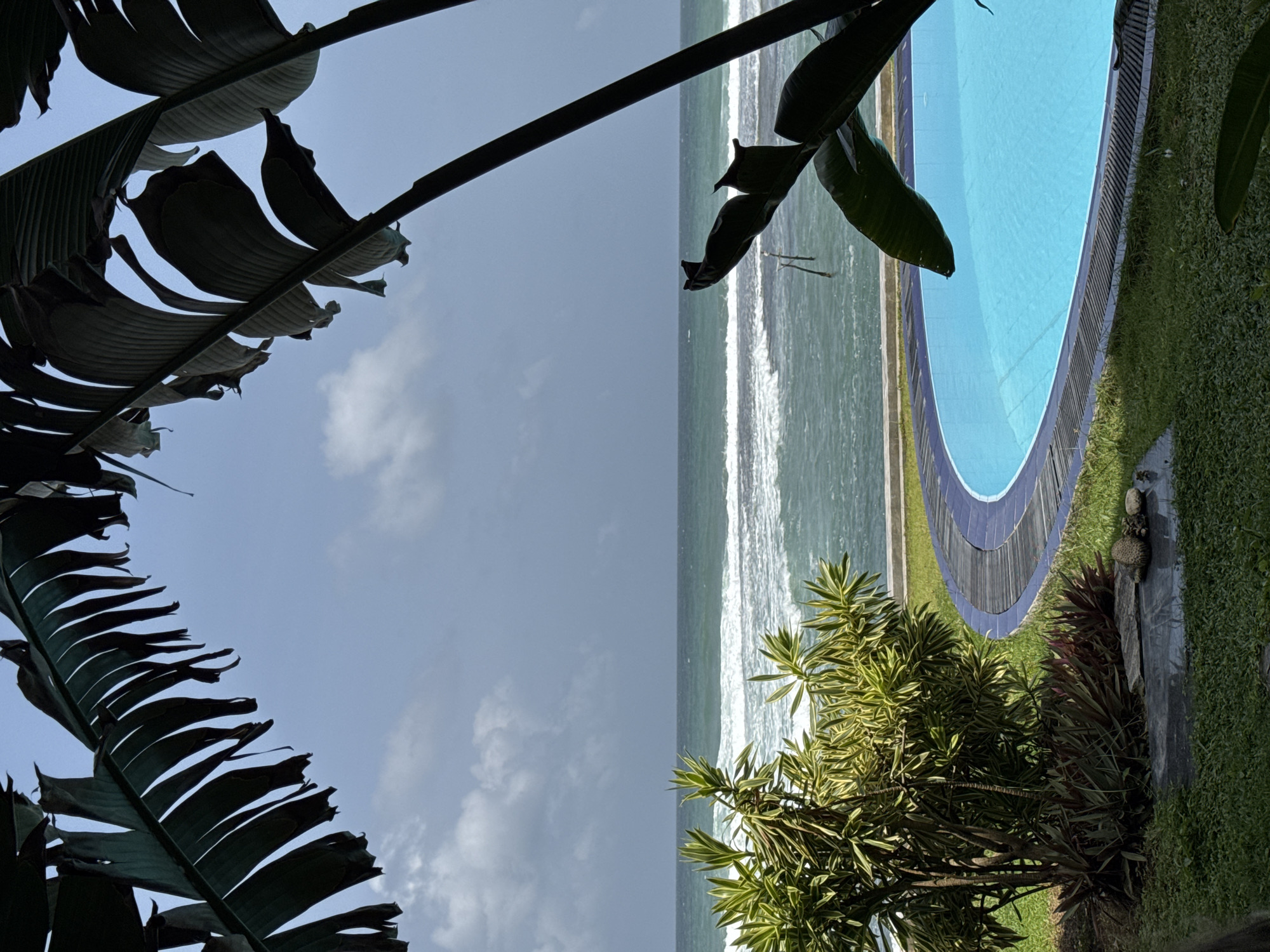 Lazy poolside morning with ocean views in Sri Lanka