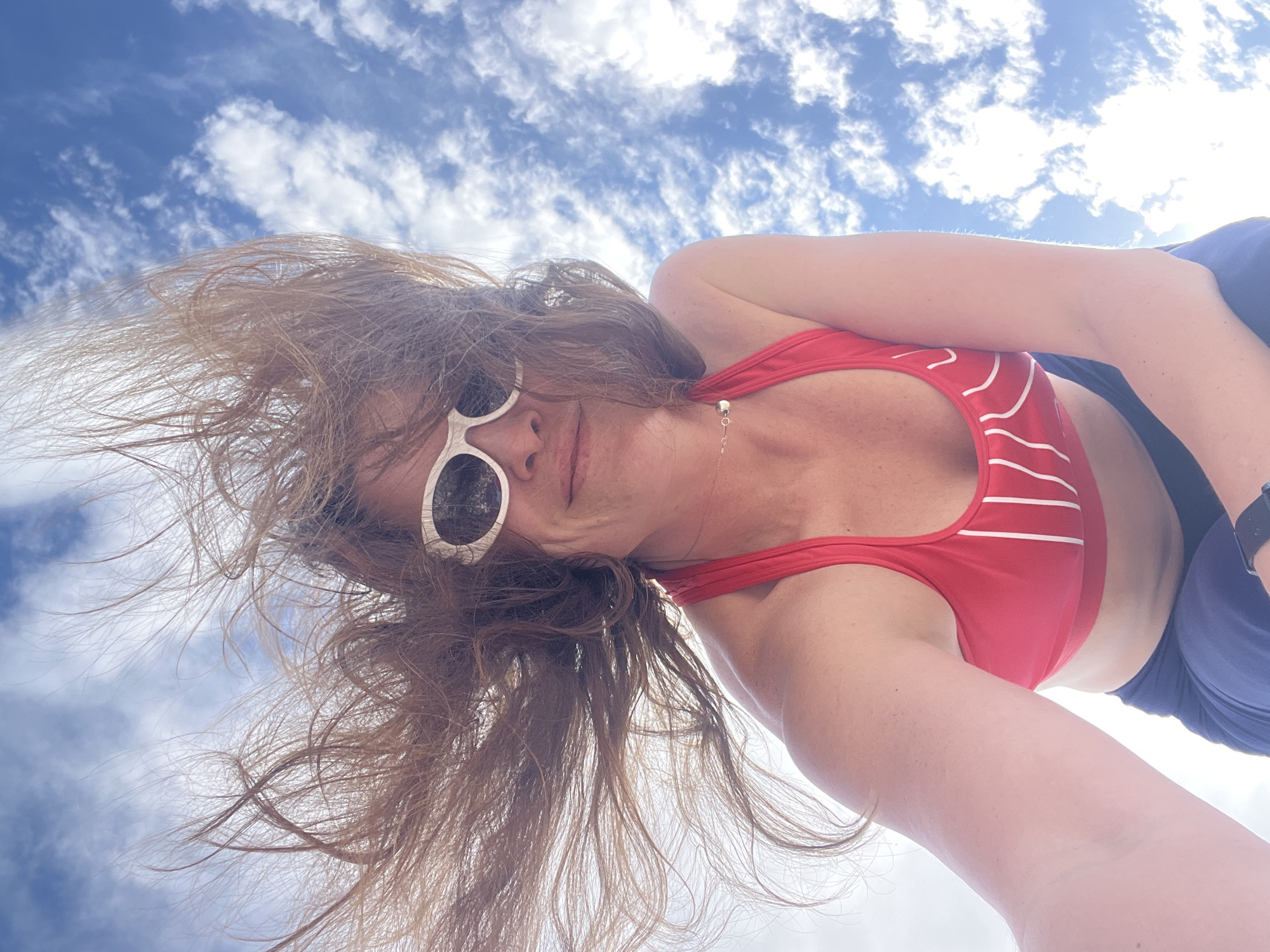 Woman in athletic wear photographed in Yevpatoriya, Ukraine