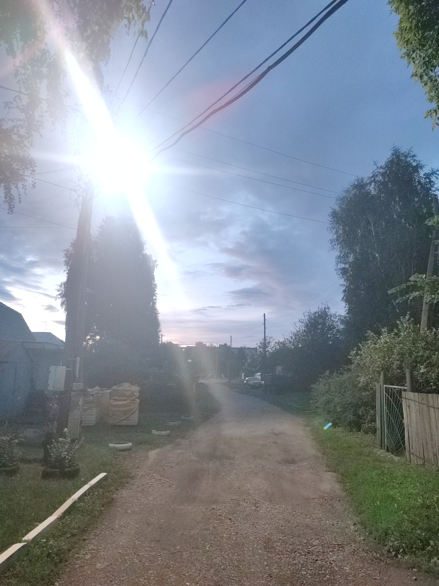 Dusk settles over streets and infrastructure in Novoaltaysk
