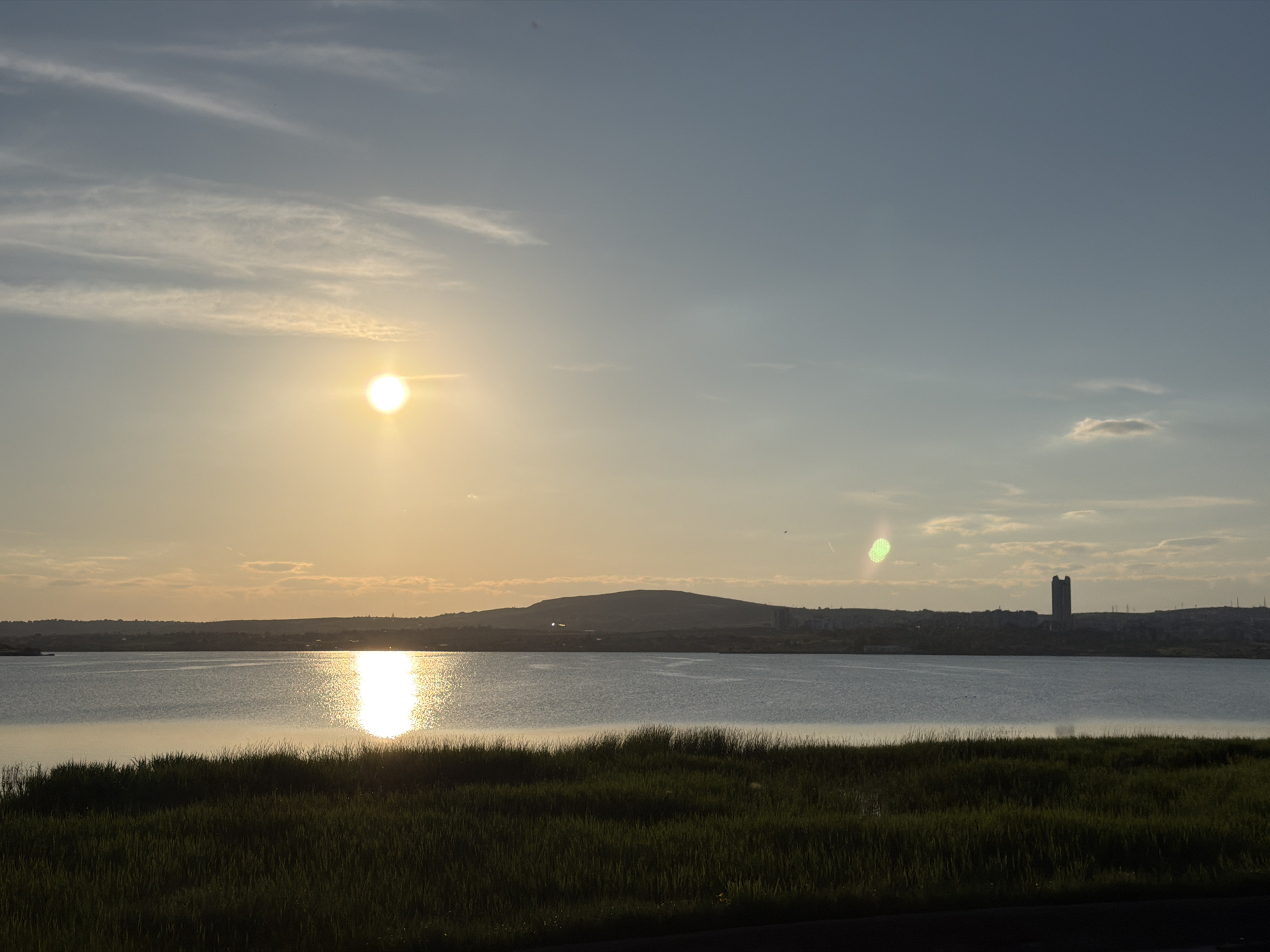 Sunset documented at lake near Tvarditsa, Bulgaria
