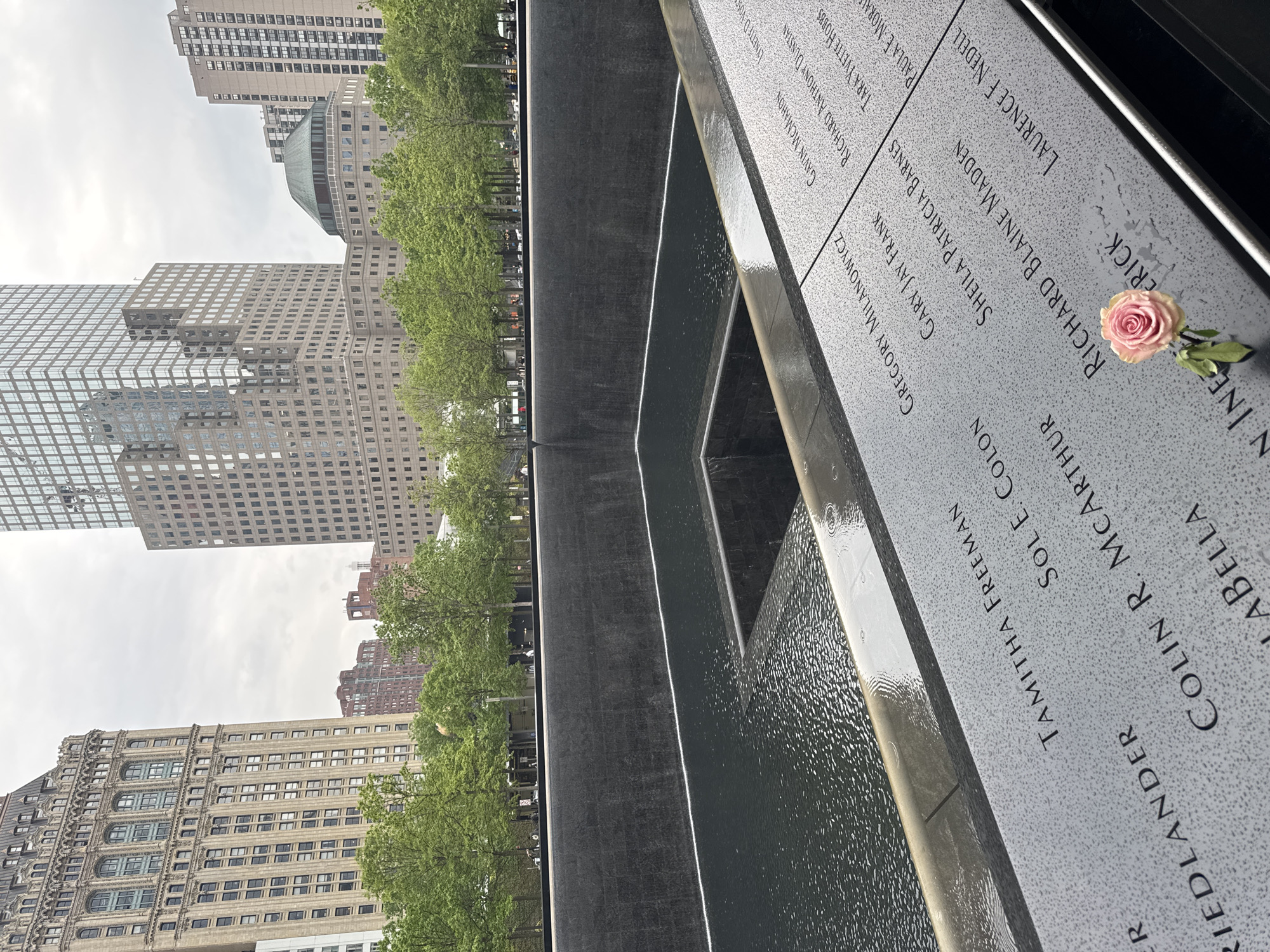 Visitor documents 9/11 Memorial and Oculus at World Trade Center