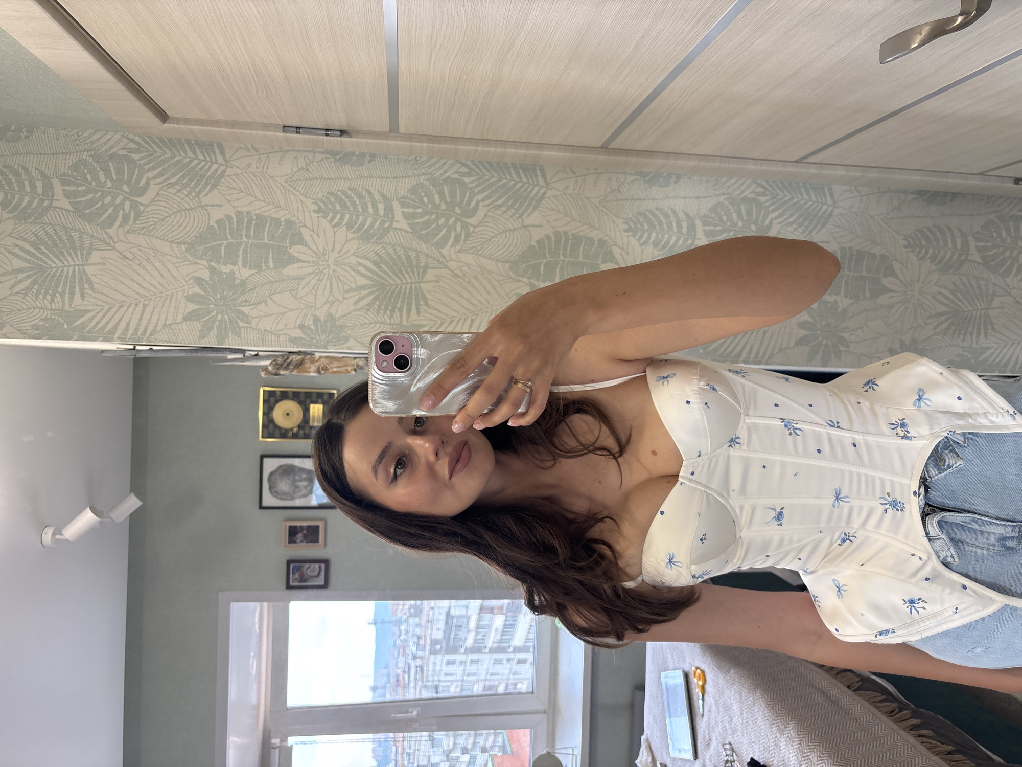 Woman takes selfies in room and car in Krasnoyarsk