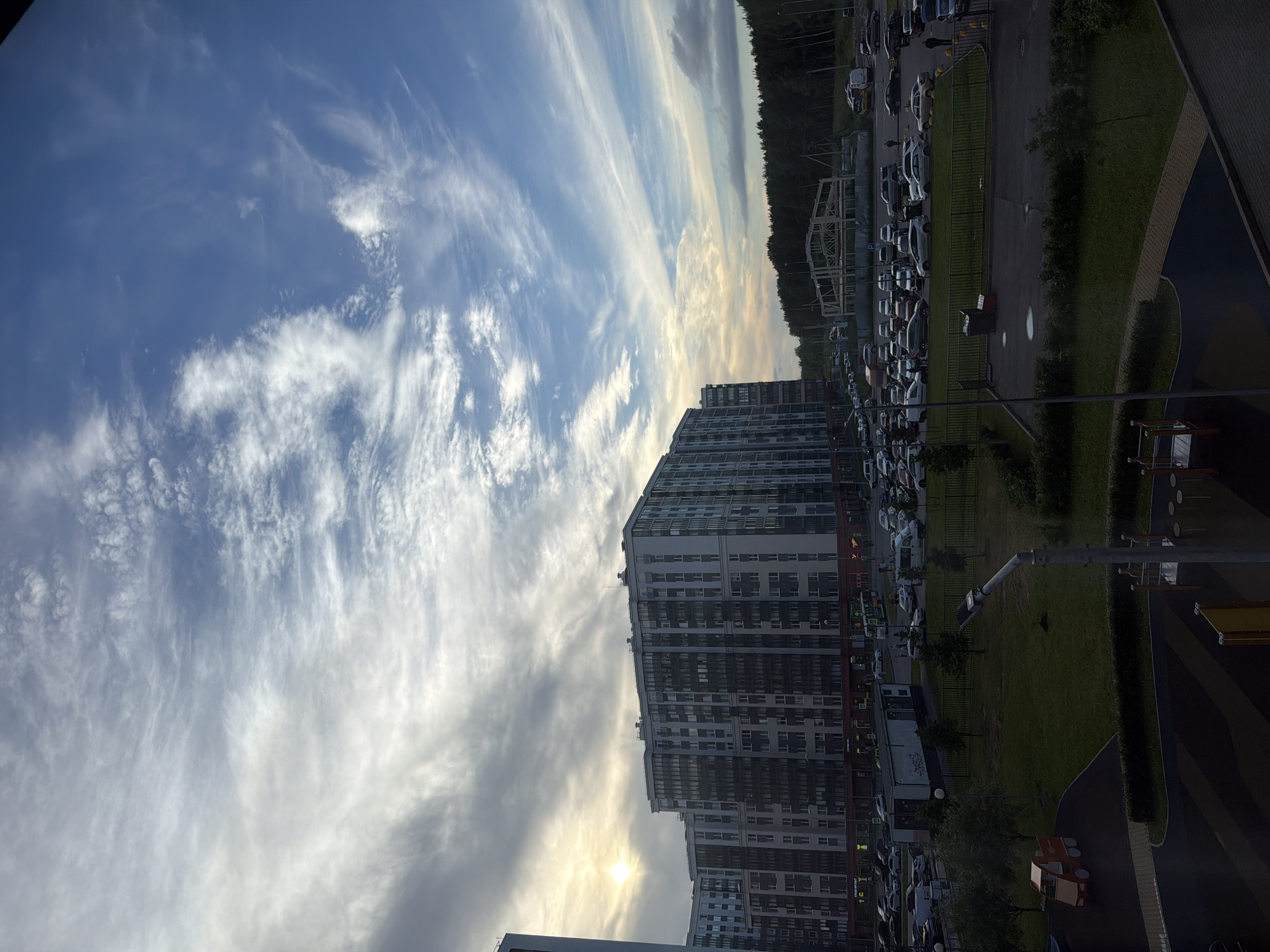Golden hour selfies and neighborhood snapshots in a Russian city