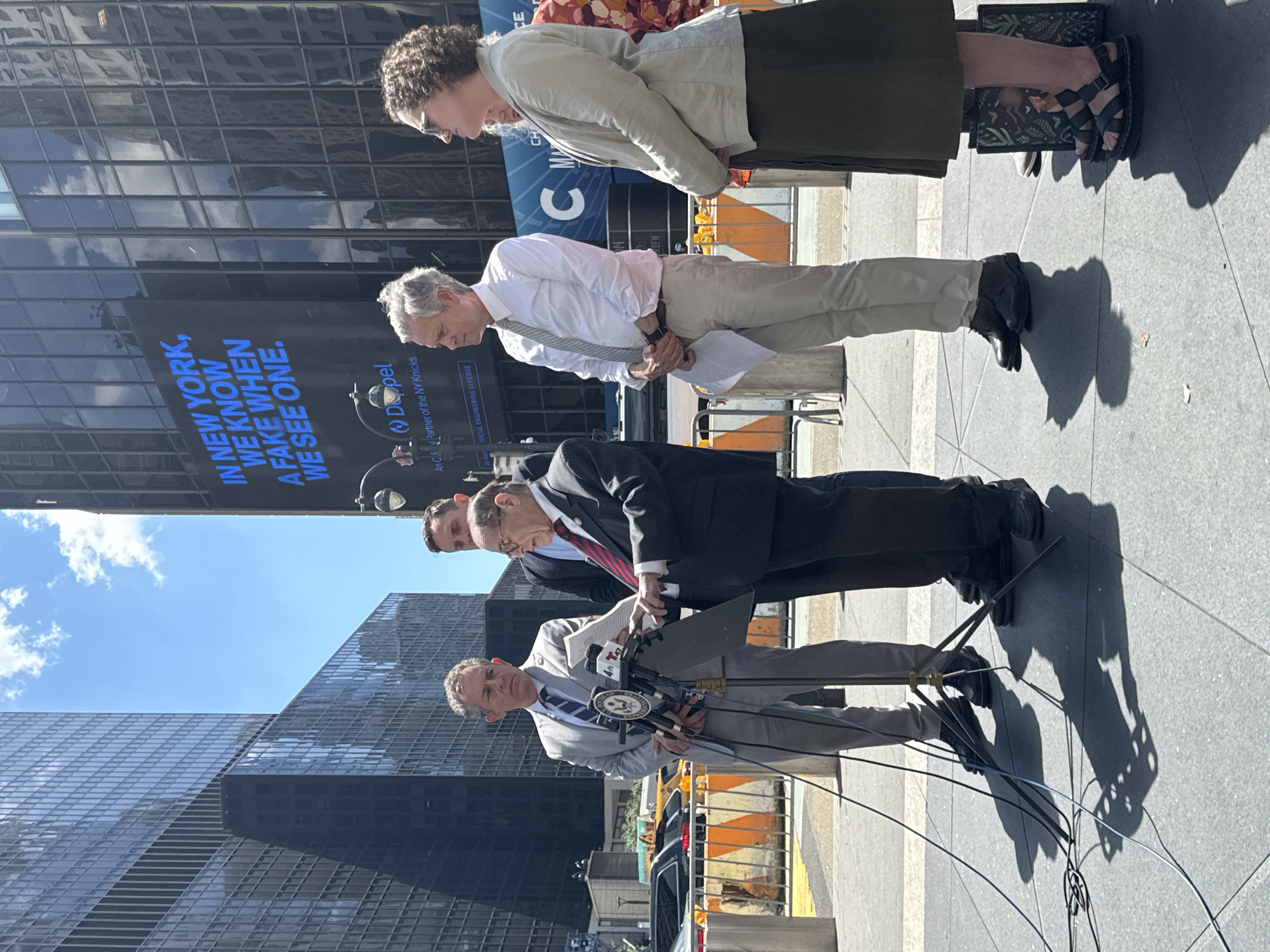 Press conference held near Madison Square Garden, Midtown Manhattan