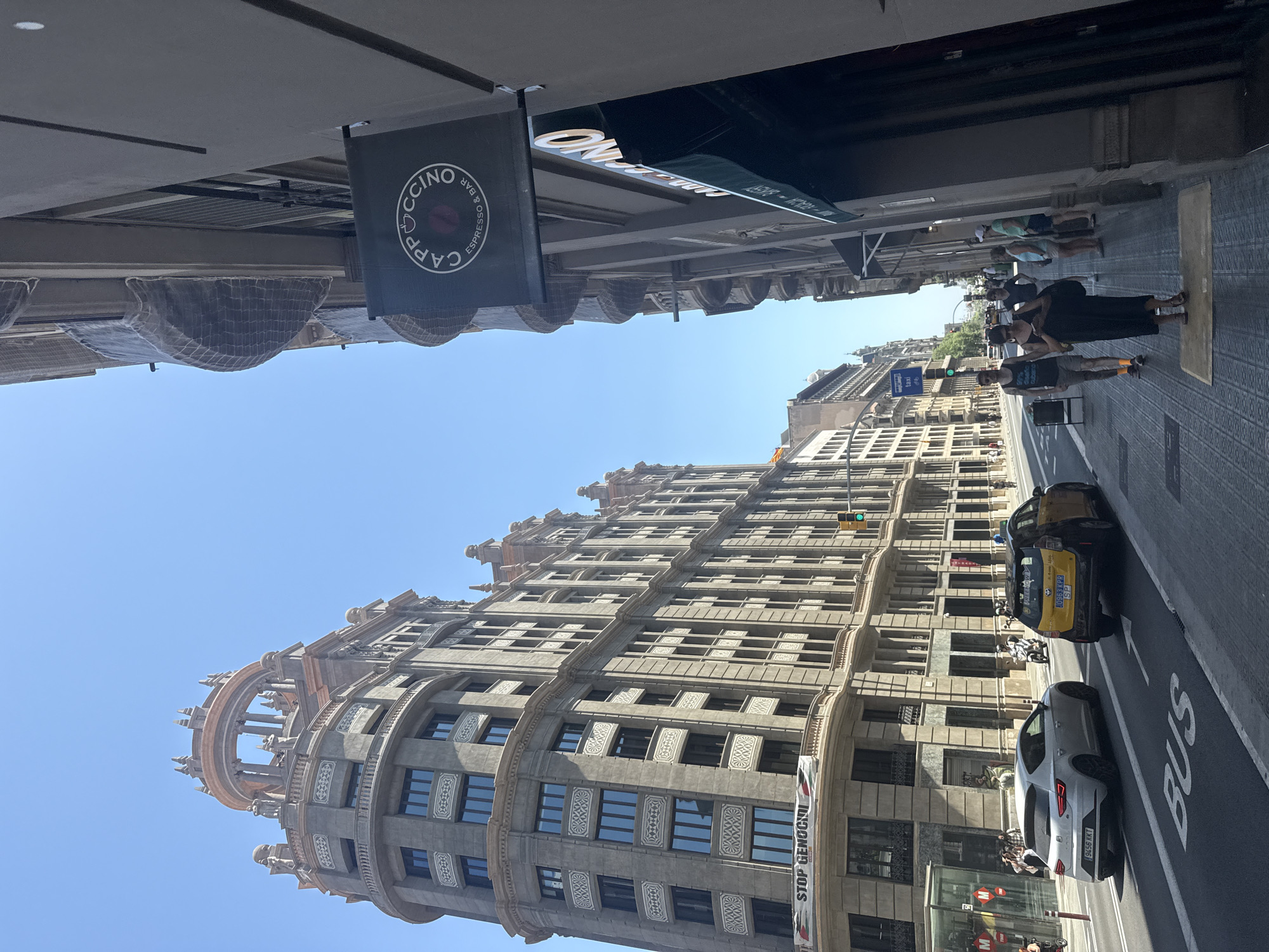 Barcelona streets and a skate shop, midsummer midday