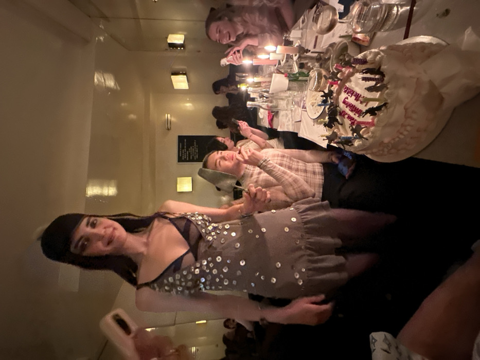 Birthday party with dinosaur cake celebrated at Paris restaurant