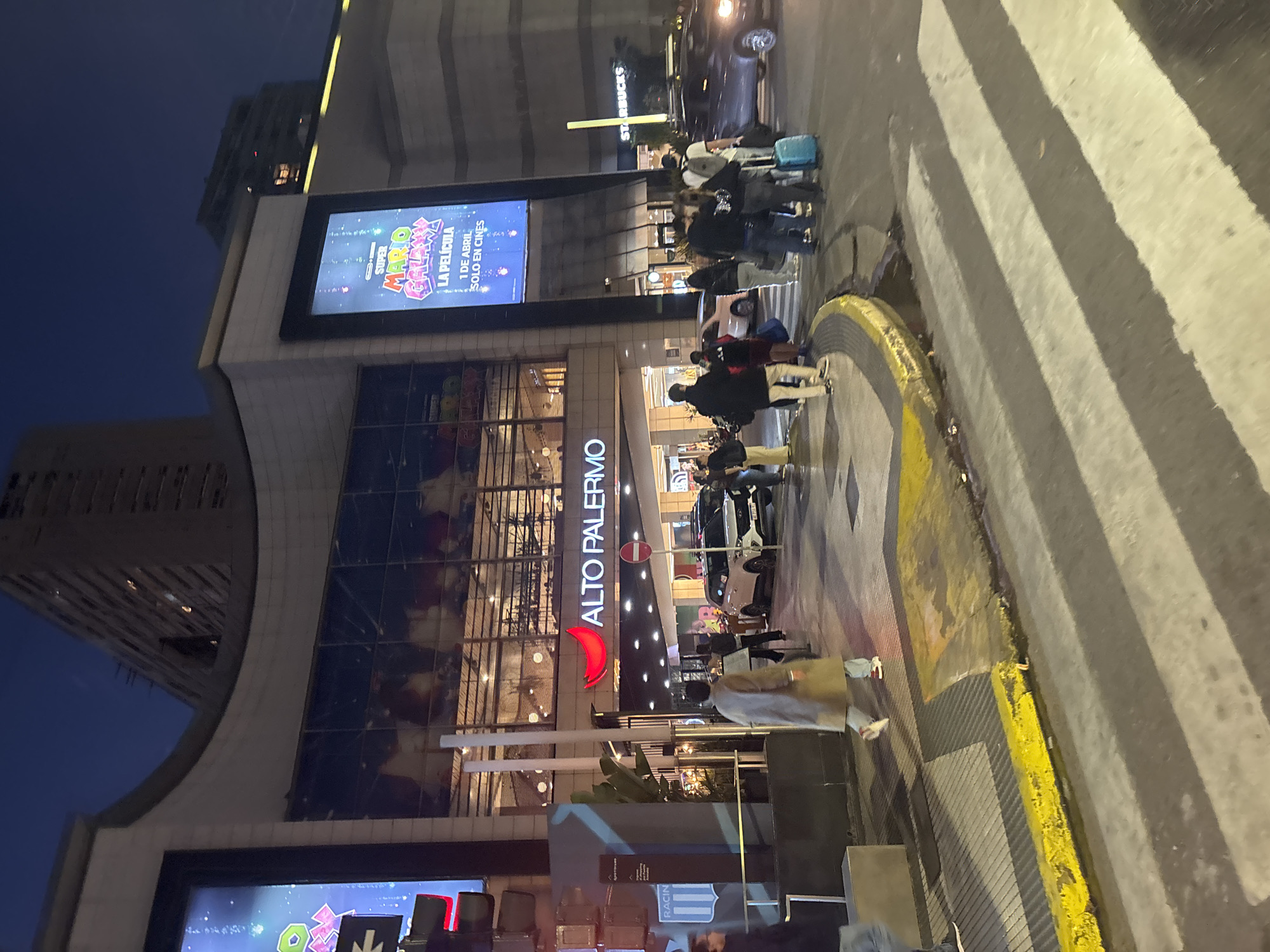 Evening scenes documented around Alto Palermo shopping district, Buenos Aires