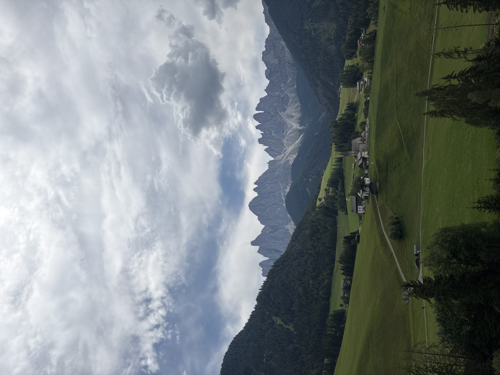 Morning stroll through an Alpine village, rivers, and mountain views