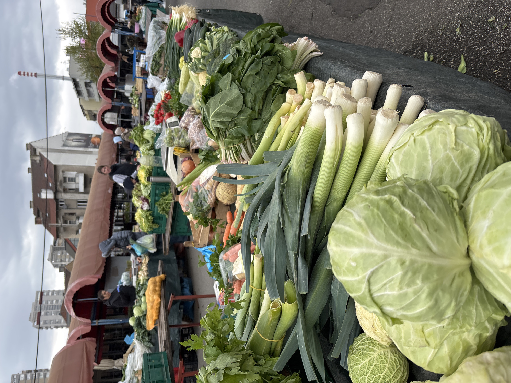 Morning market activity documented in Zagreb, Croatia