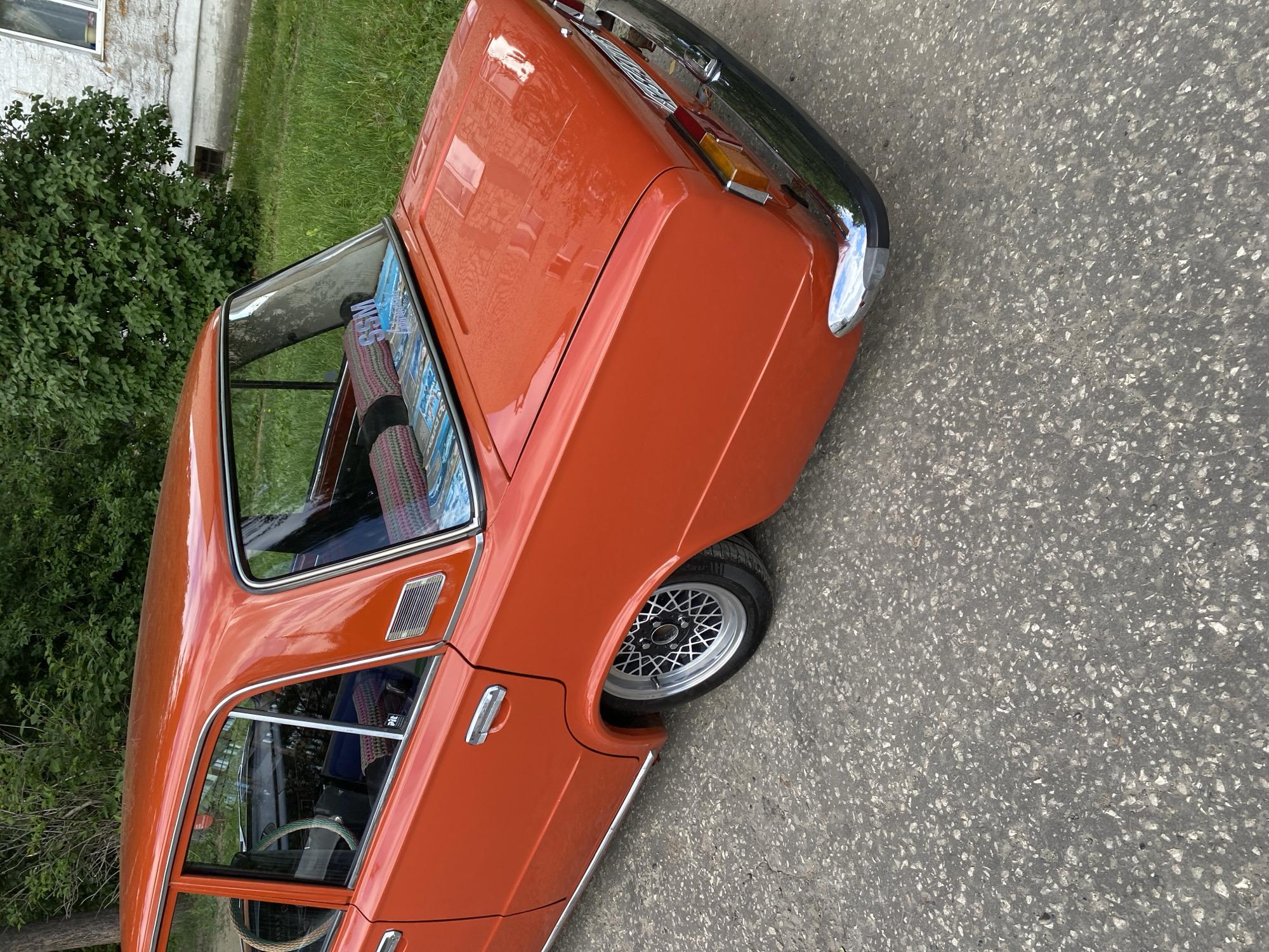 Classic orange Lada spotted in Vladimir with a stylish interior