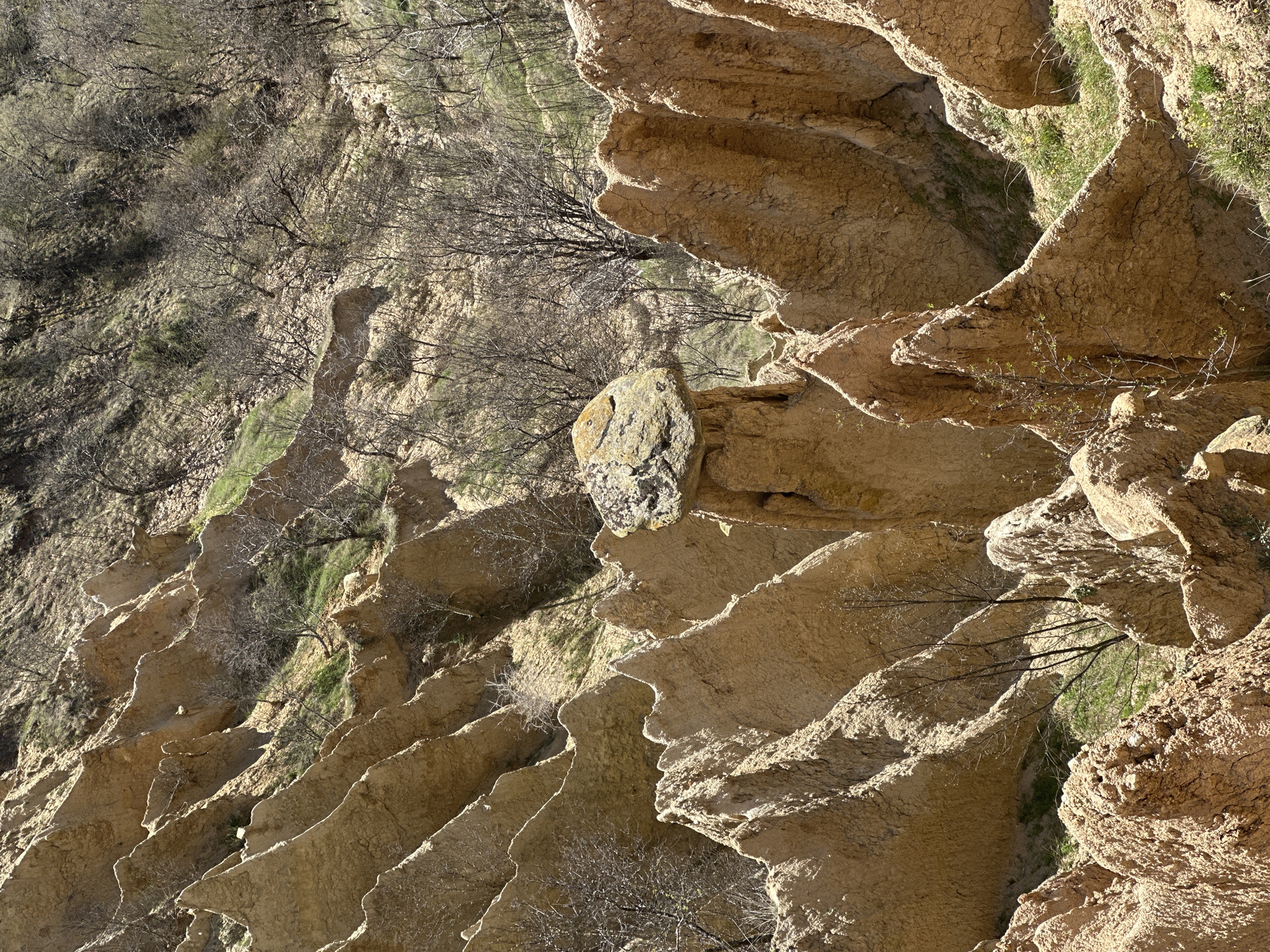 Tourist documents Bulgaria's Stob Earth Pyramids geological formations