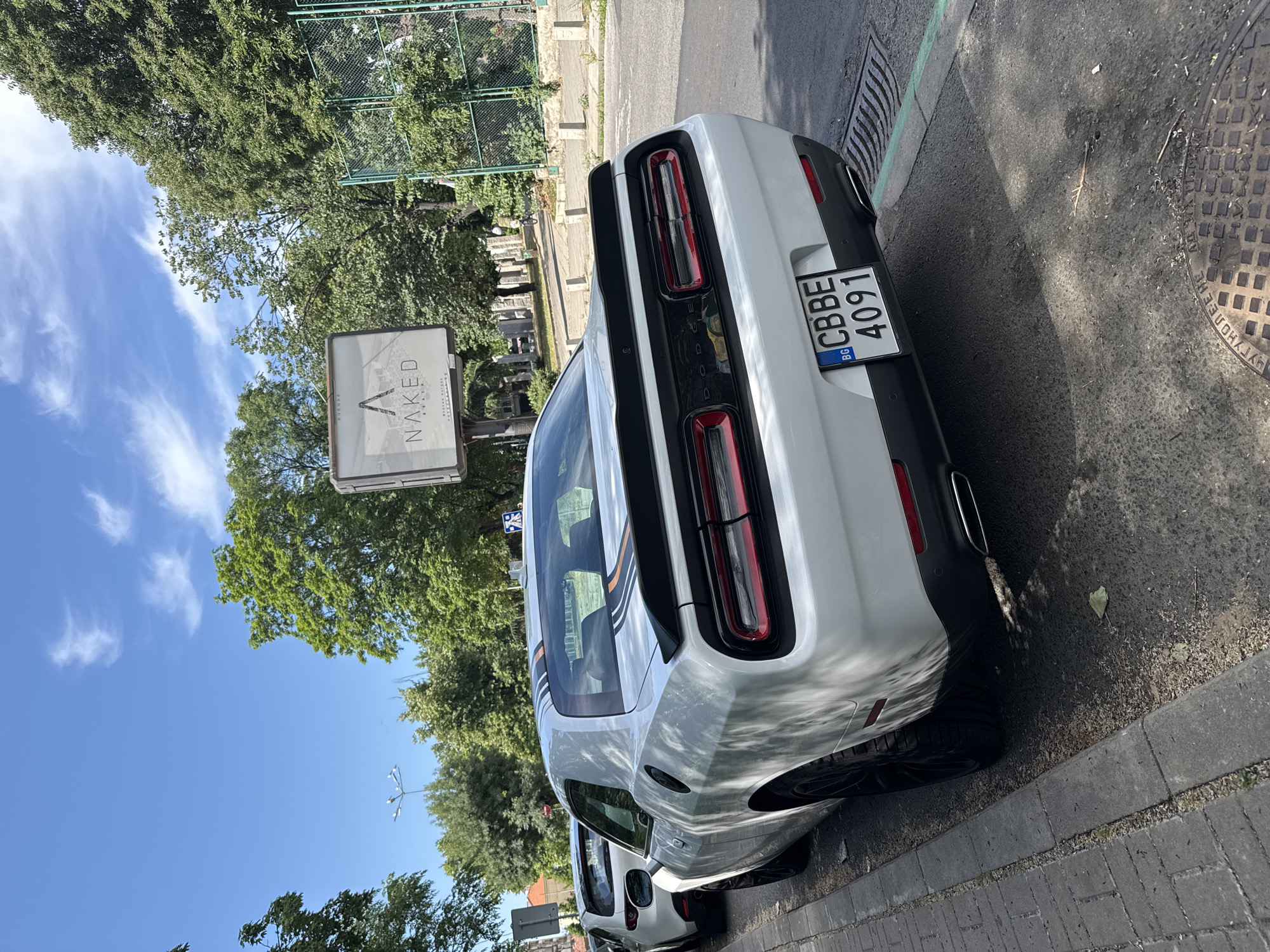 White Dodge Challenger GT draws attention on a Burgas street