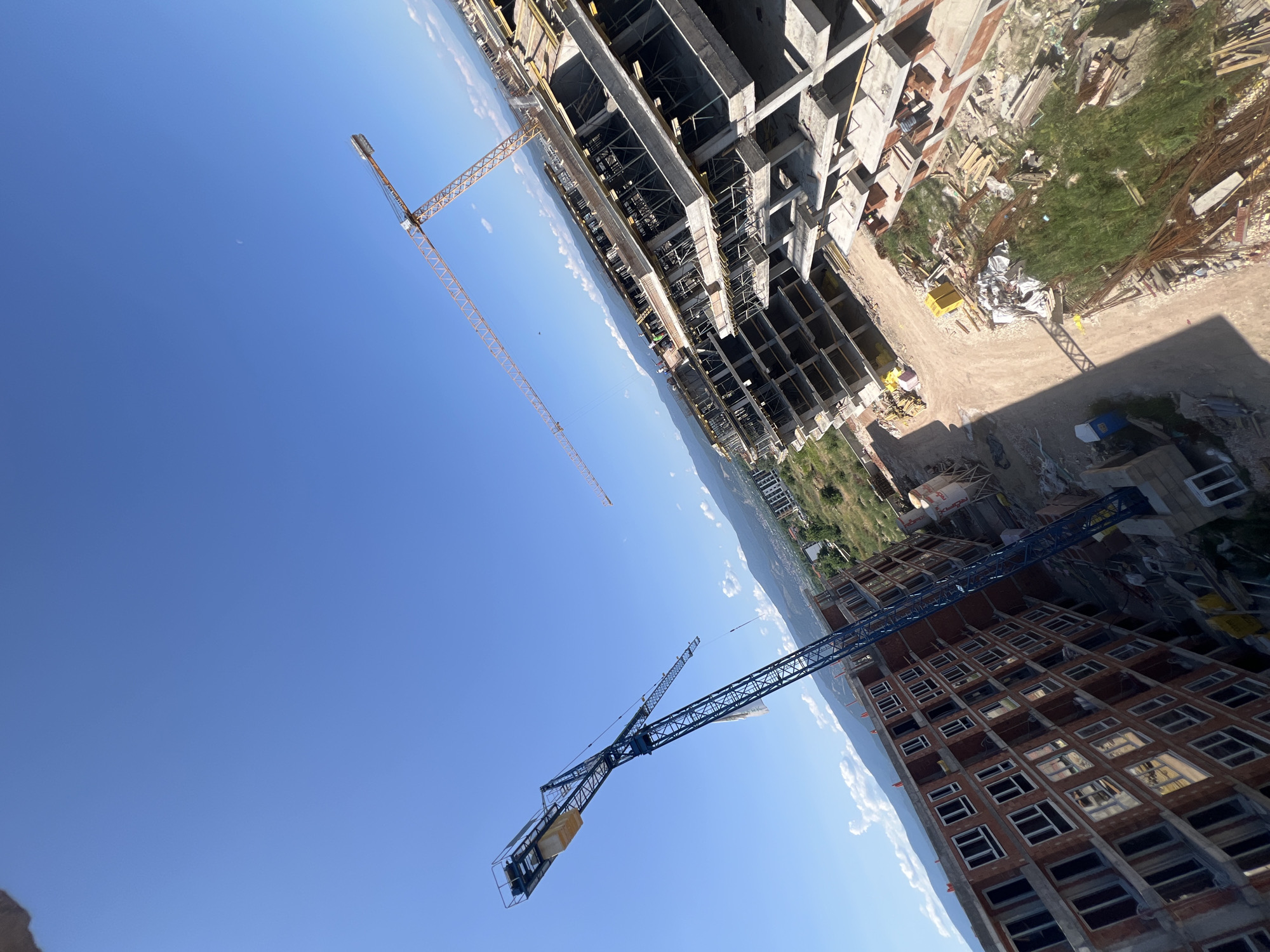Active multi-building construction site in Plovdiv, Bulgaria