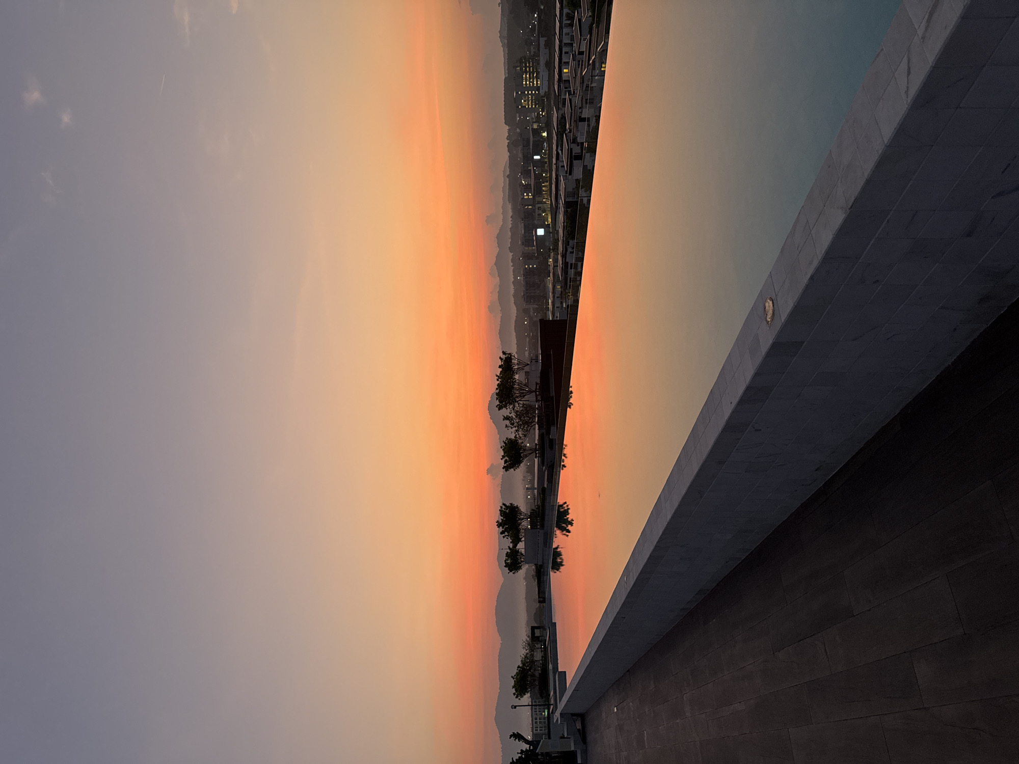 Sunset captured from rooftop infinity pool in Choeng Thale