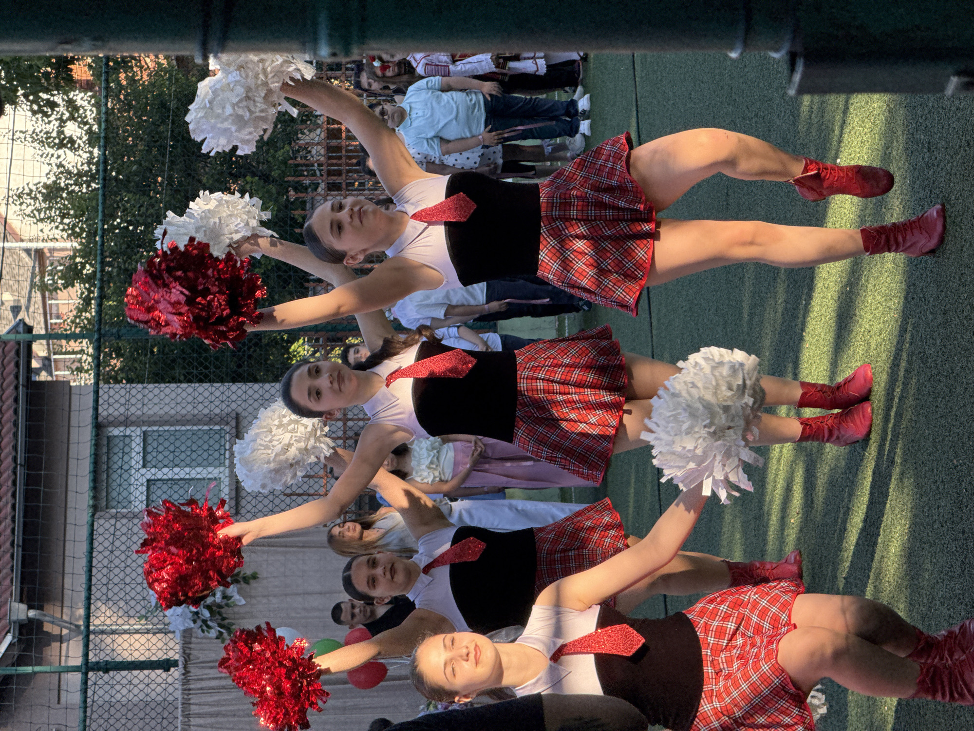 Cheerleading performance with traditional elements in Pleven, Bulgaria