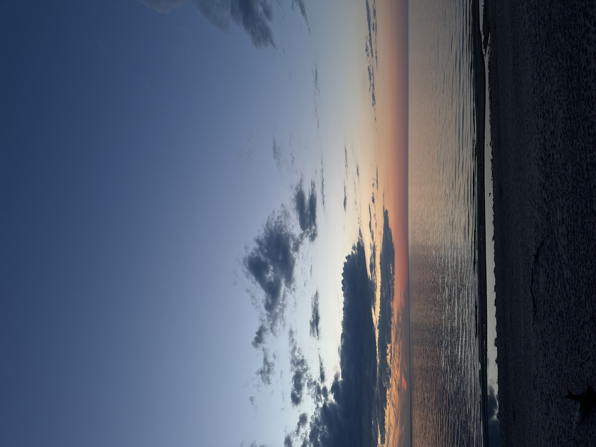 Sunset observed over beach in Riga, Latvia
