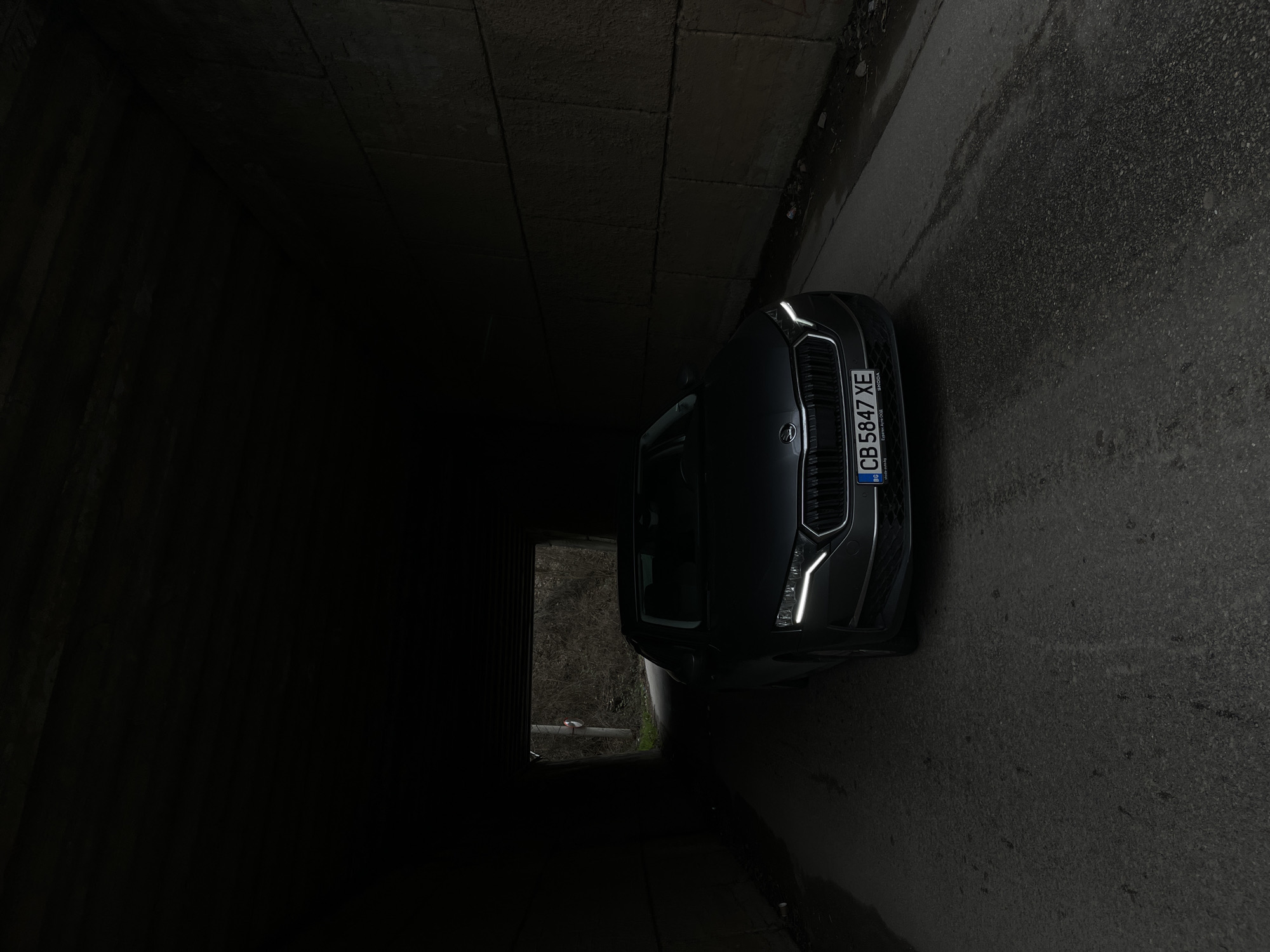 Car parked in tunnel near Botevgrad, Bulgaria