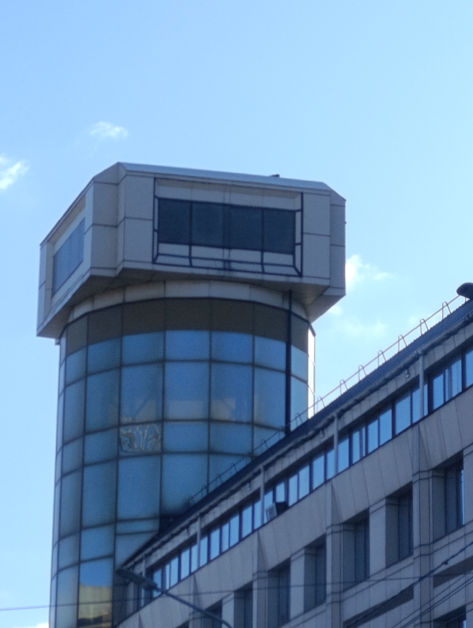 Krasnoyarsk cityscape shows mixed architecture and ongoing renovation