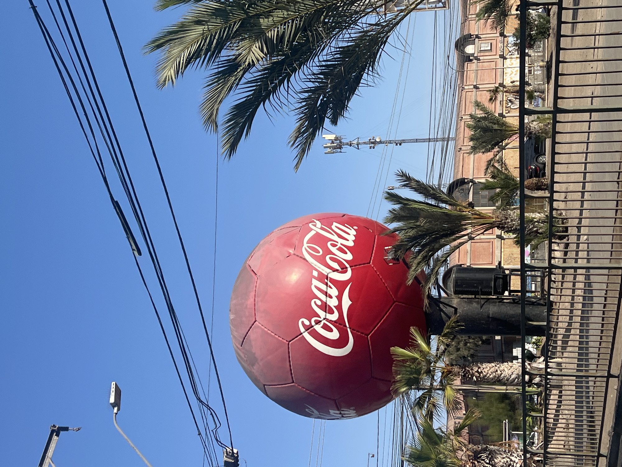 Soccer ball Coca-Cola sign spotted in Arica, Chile