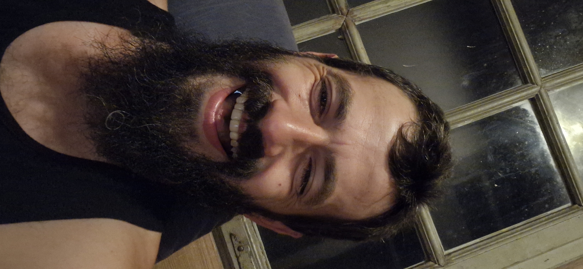Goofy selfie session inside a Swiss chalet
