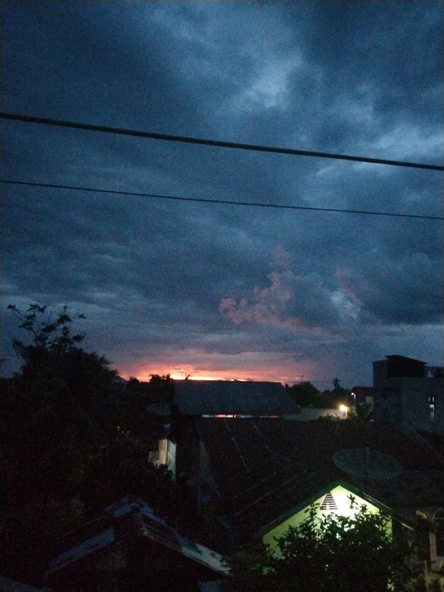 Dusk cityscape captured in Bireuenmeunasahdayah, Indonesia