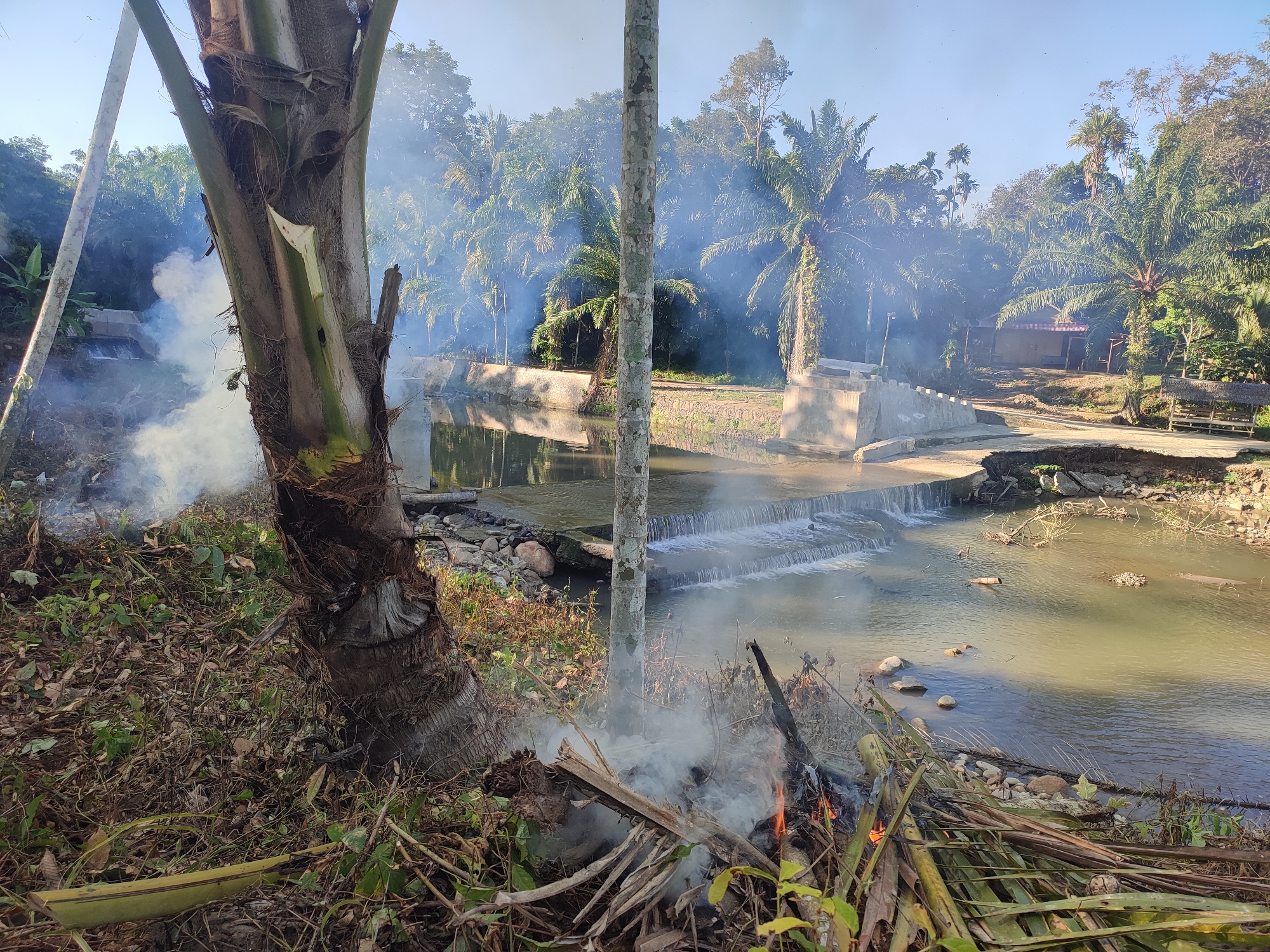 Rural dam structure documented in Saweuk, Indonesia