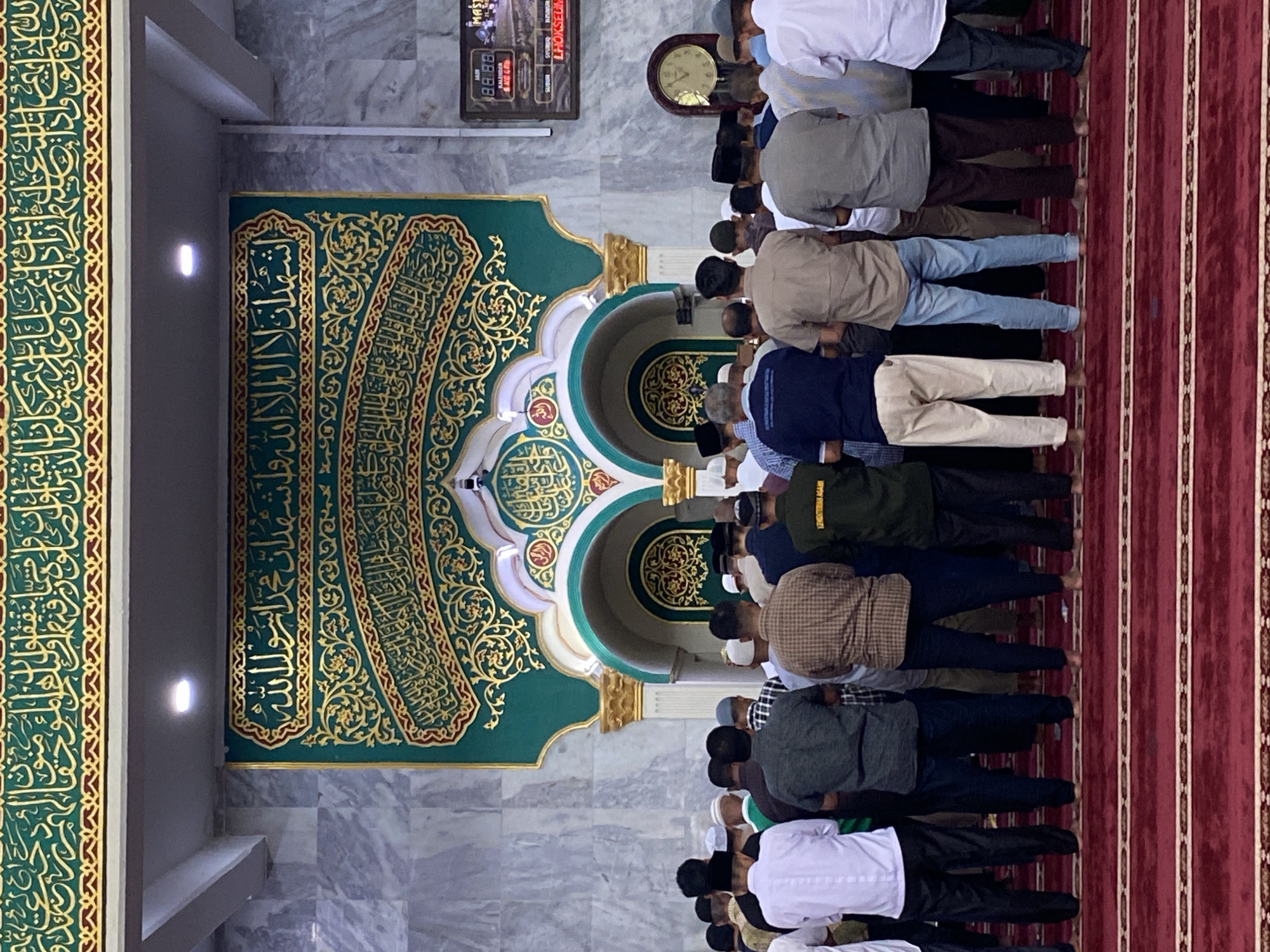 Morning prayers inside Lhokseumawe's Baiturrahman Grand Mosque