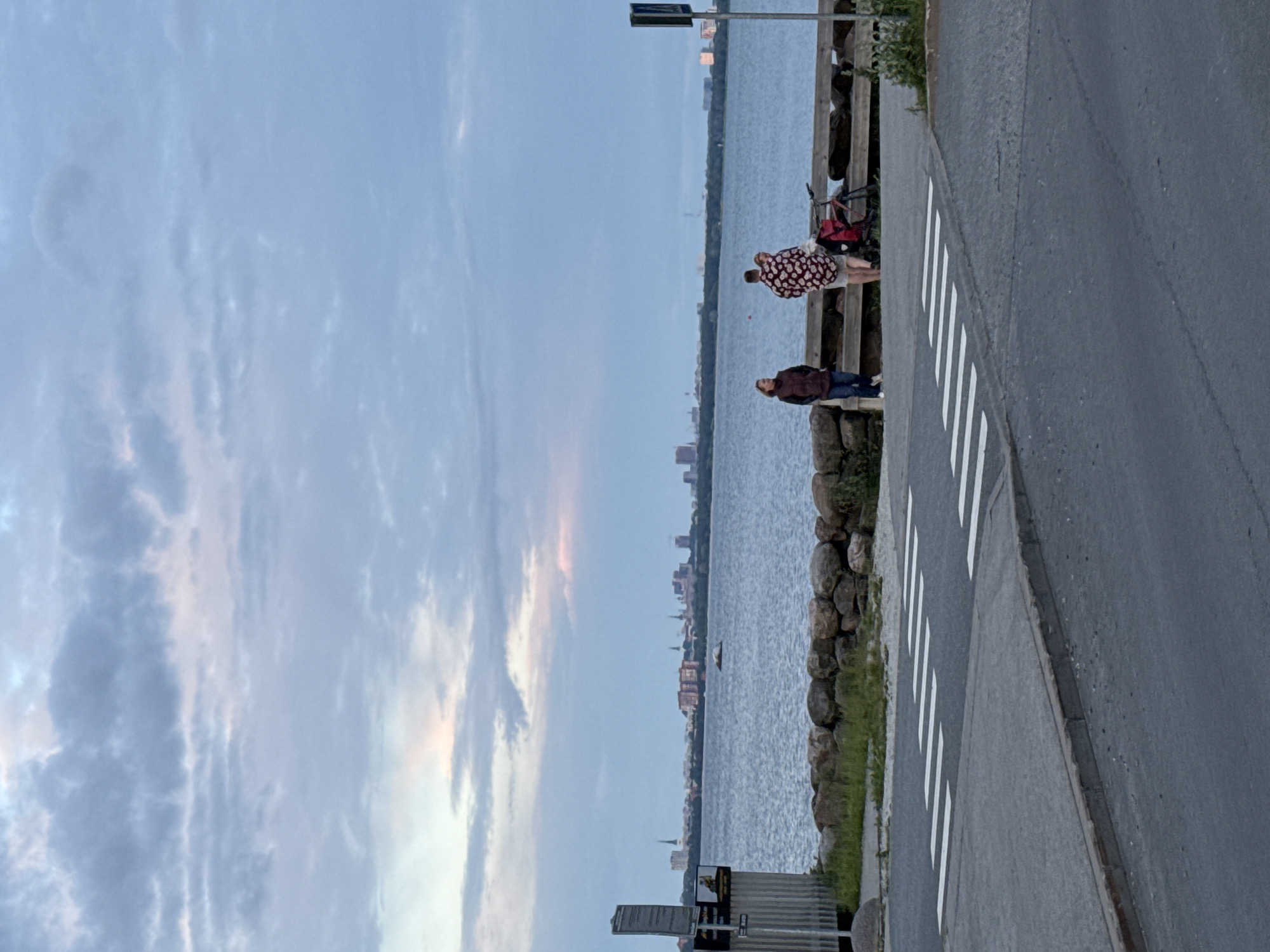 Golden hour rolls across Tallinn's waterfront and driving range