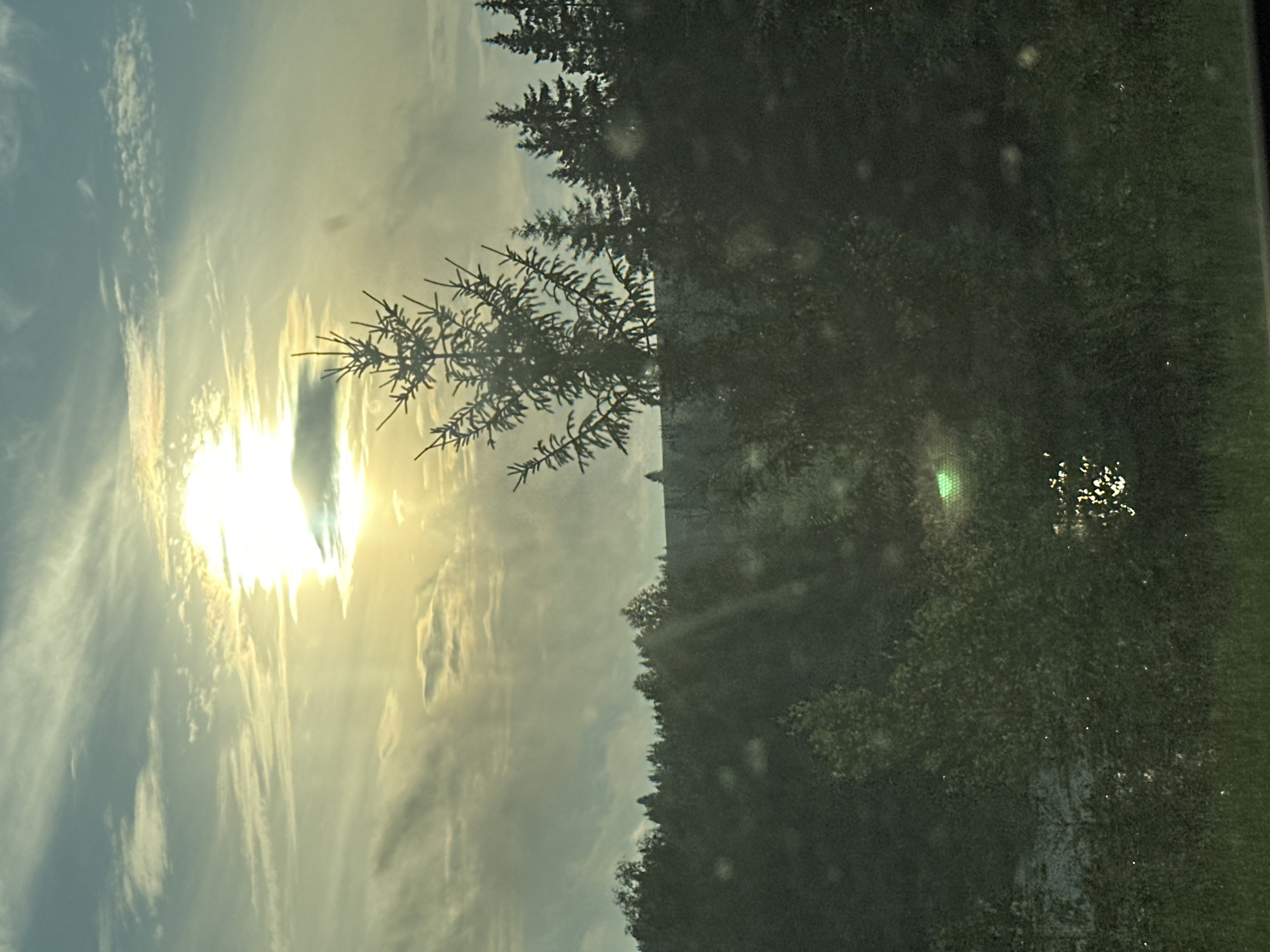 Sun pillar and cloud formations observed over Buranovo forest