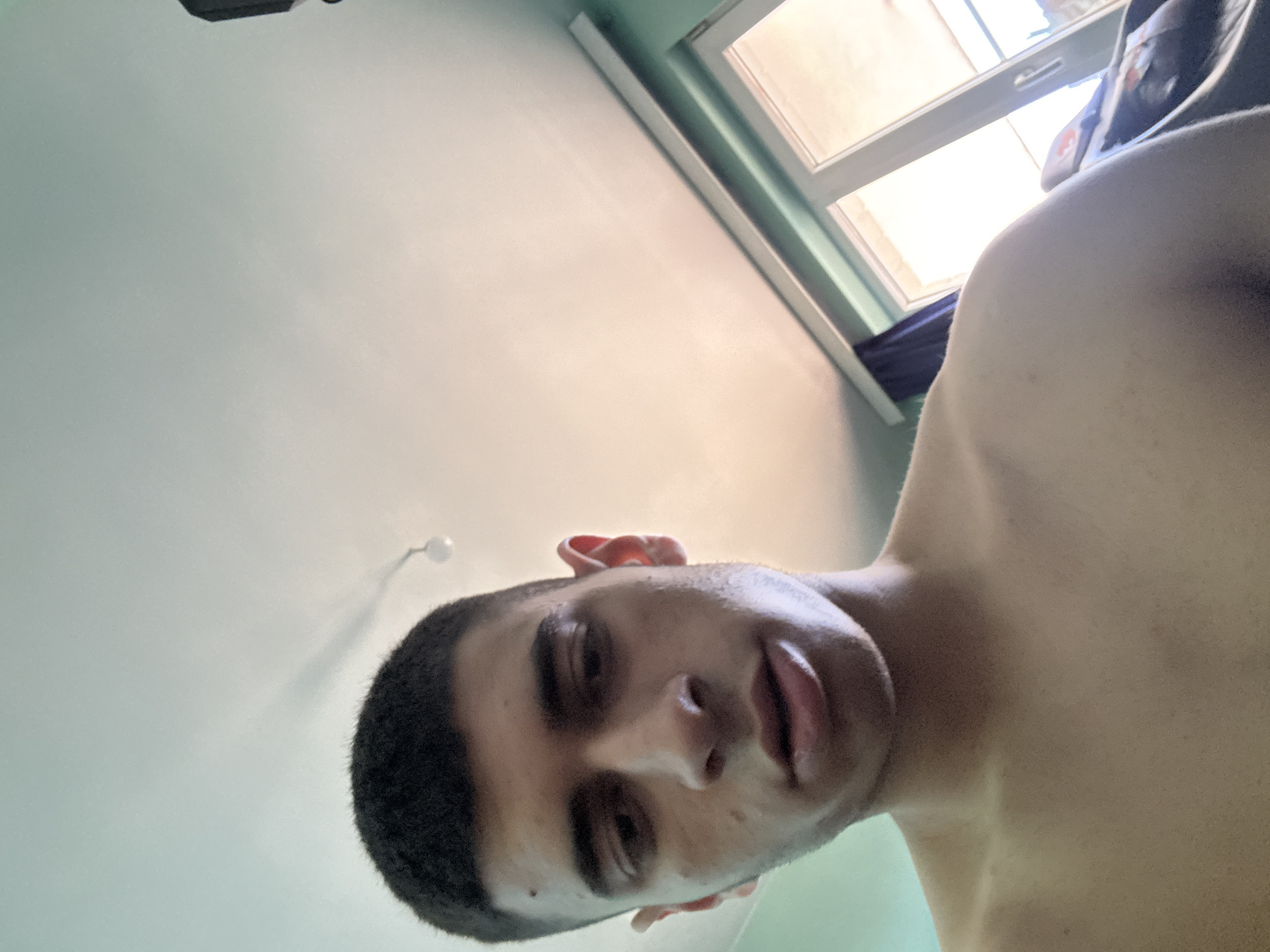 Man photographed in close-up shot in Sofia apartment