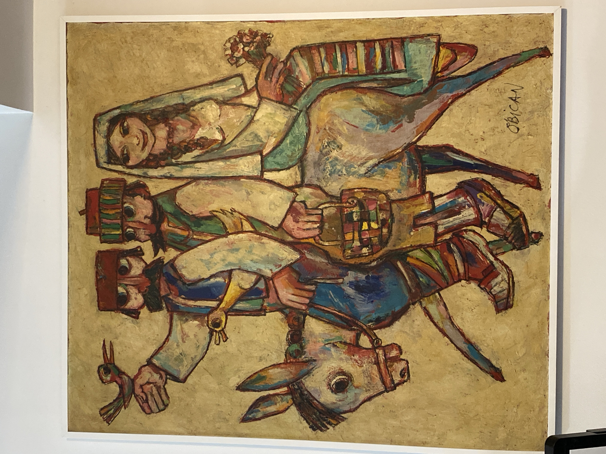 Wedding scene painting observed on wall in Cetinje