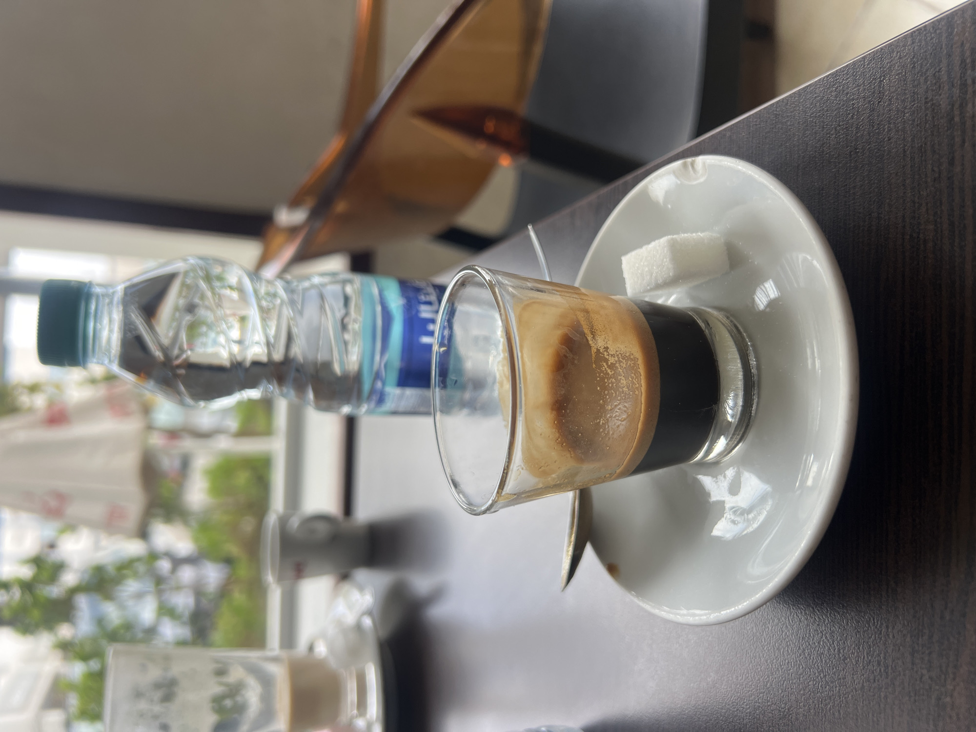 Morning coffee break documented at Casablanca cafe terrace