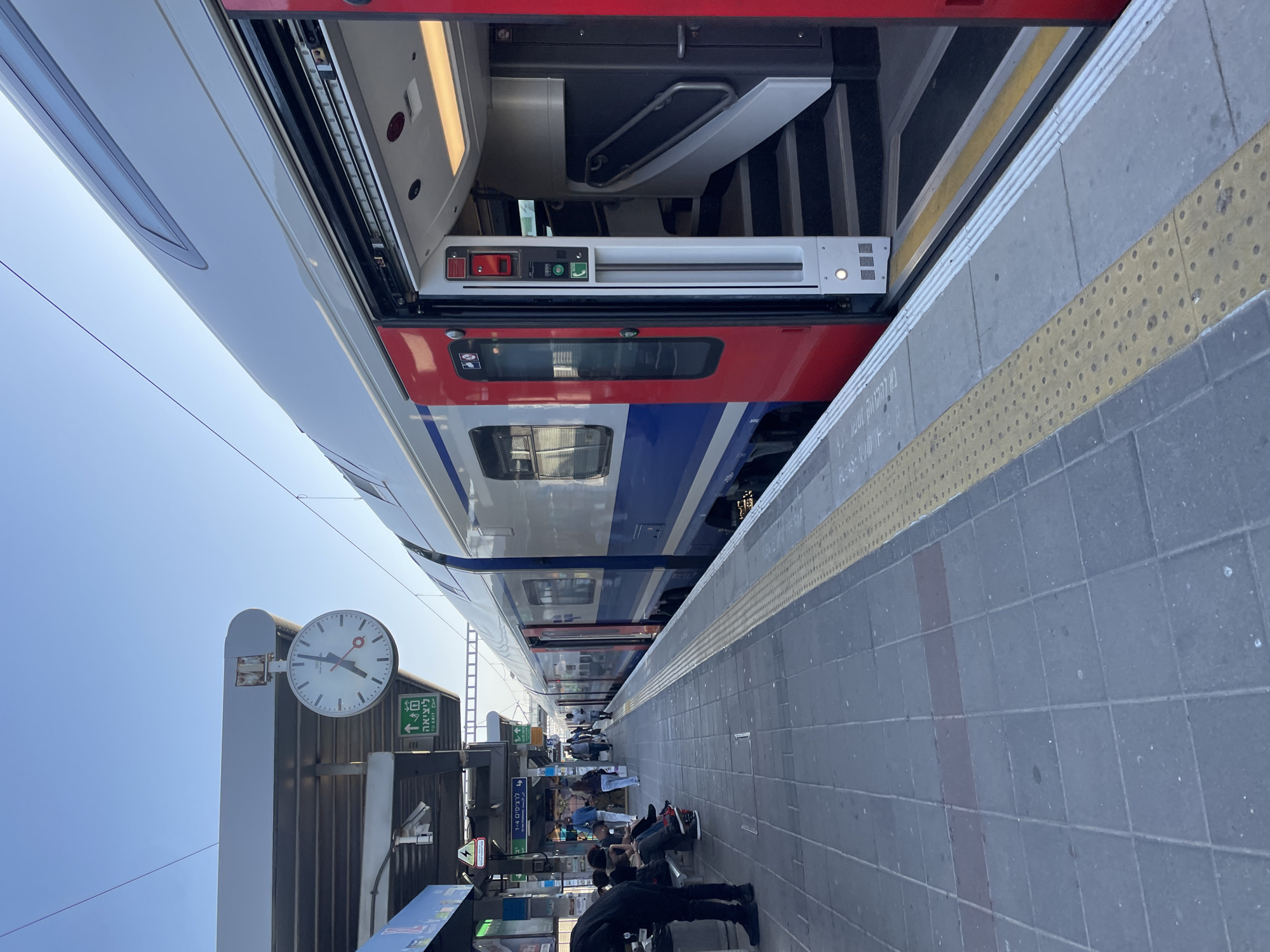 Early morning commuter activity observed in Herzliya train station